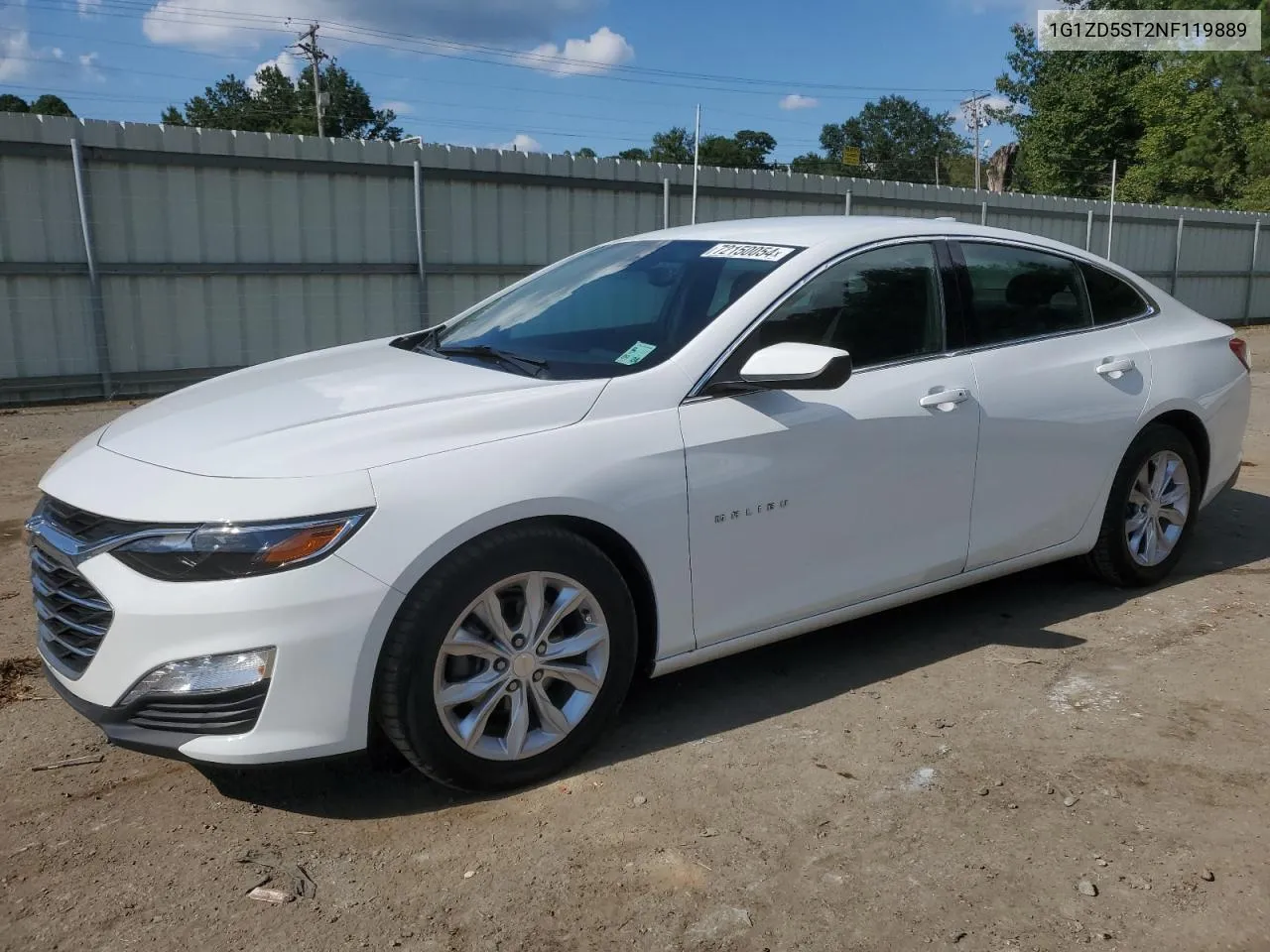 2022 Chevrolet Malibu Lt VIN: 1G1ZD5ST2NF119889 Lot: 72150054