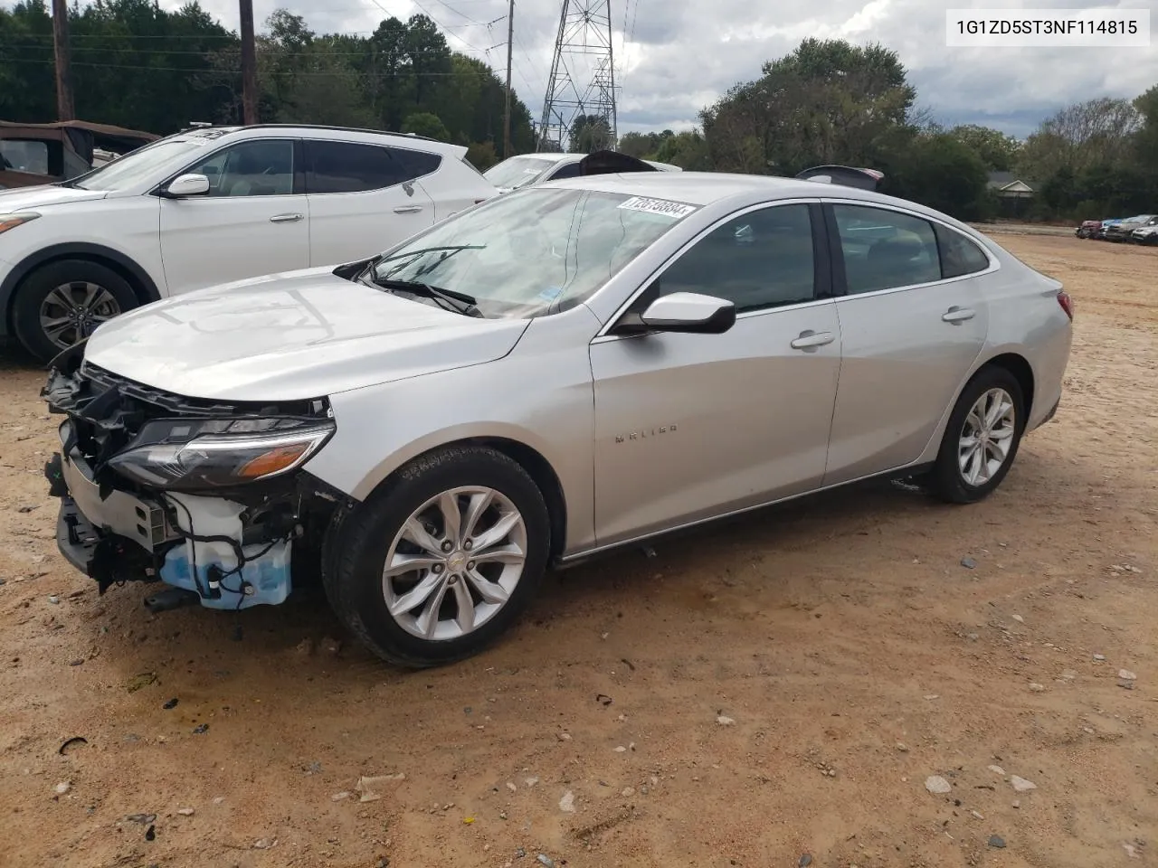 2022 Chevrolet Malibu Lt VIN: 1G1ZD5ST3NF114815 Lot: 72619884