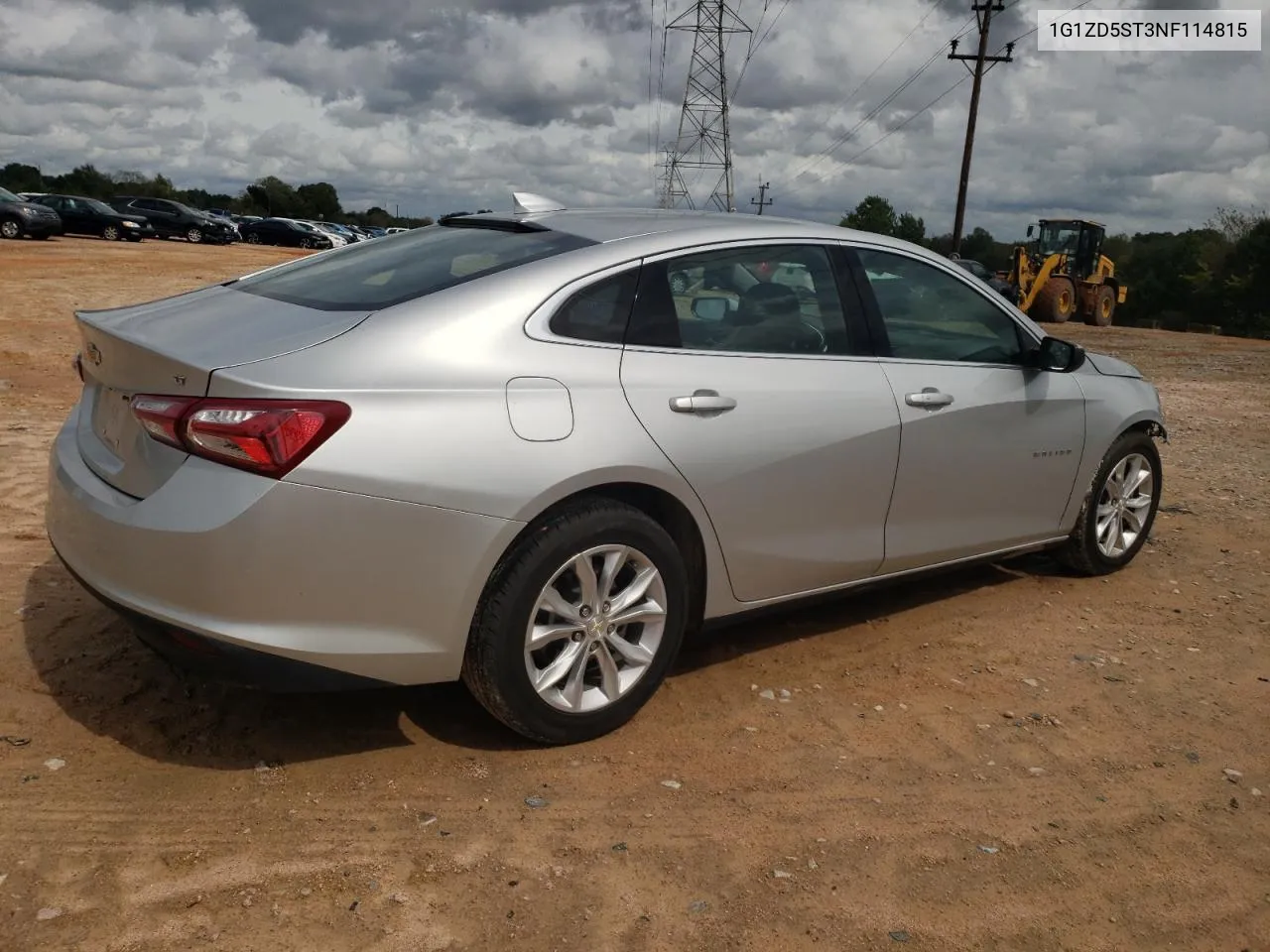 2022 Chevrolet Malibu Lt VIN: 1G1ZD5ST3NF114815 Lot: 72619884