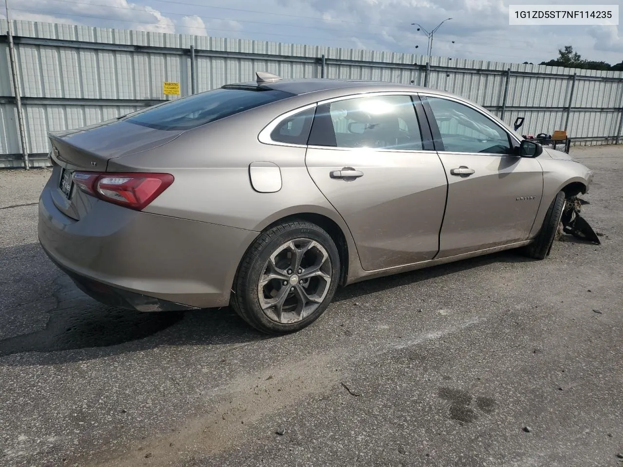 2022 Chevrolet Malibu Lt VIN: 1G1ZD5ST7NF114235 Lot: 72723984