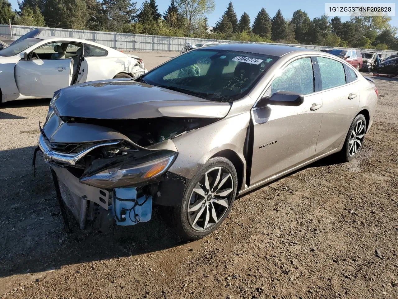 2022 Chevrolet Malibu Rs VIN: 1G1ZG5ST4NF202828 Lot: 73842774