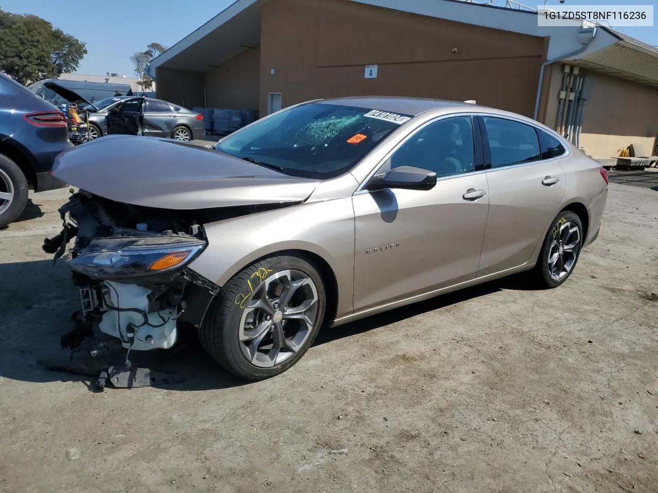 2022 Chevrolet Malibu Lt VIN: 1G1ZD5ST8NF116236 Lot: 74101024