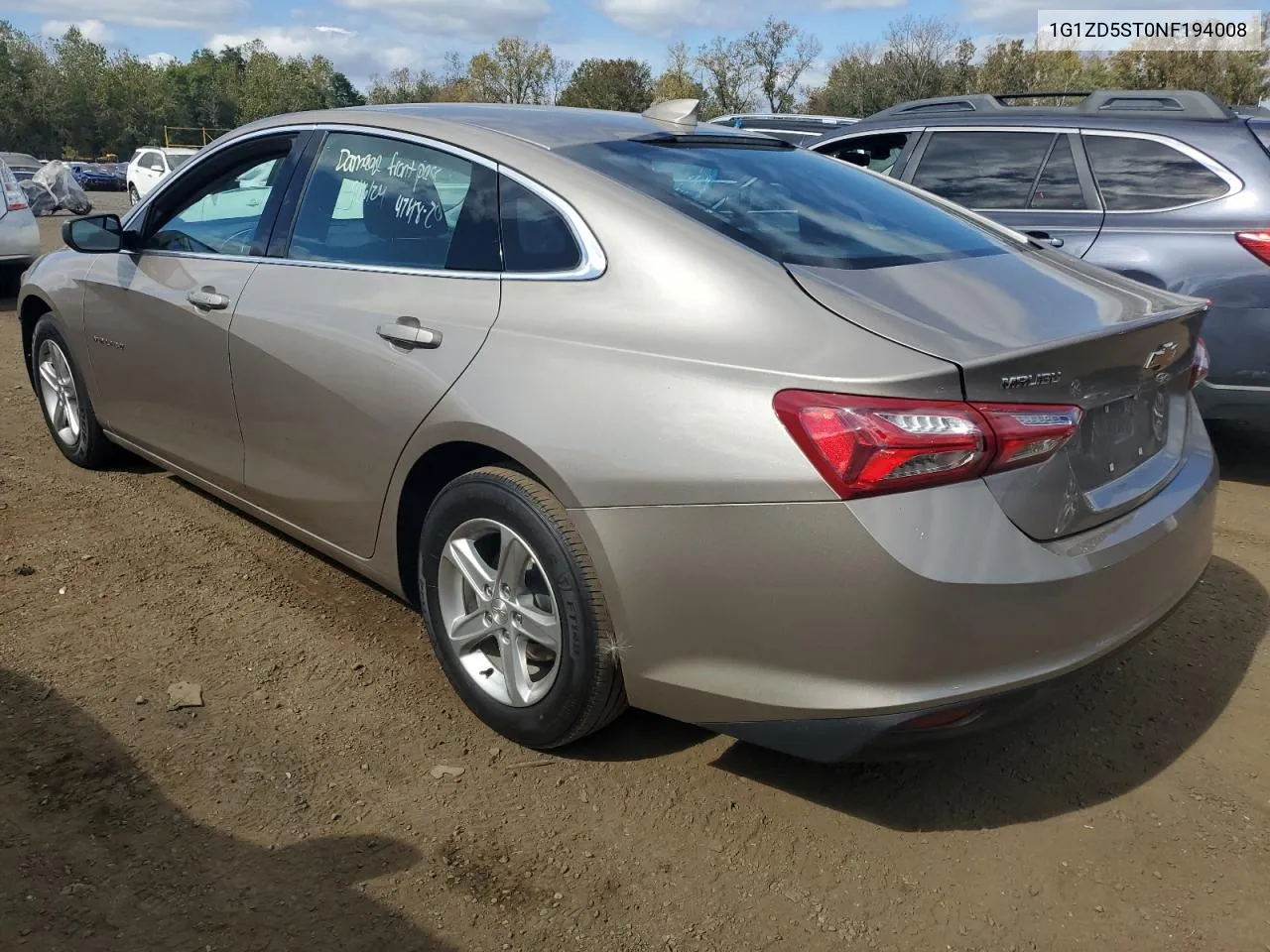 2022 Chevrolet Malibu Lt VIN: 1G1ZD5ST0NF194008 Lot: 74284234