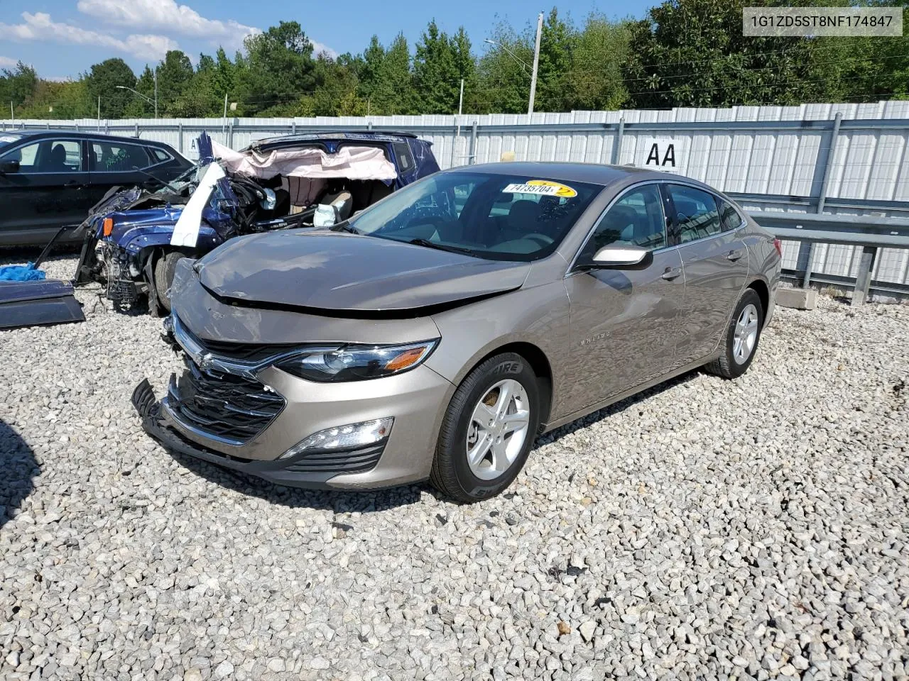 2022 Chevrolet Malibu Lt VIN: 1G1ZD5ST8NF174847 Lot: 74735704