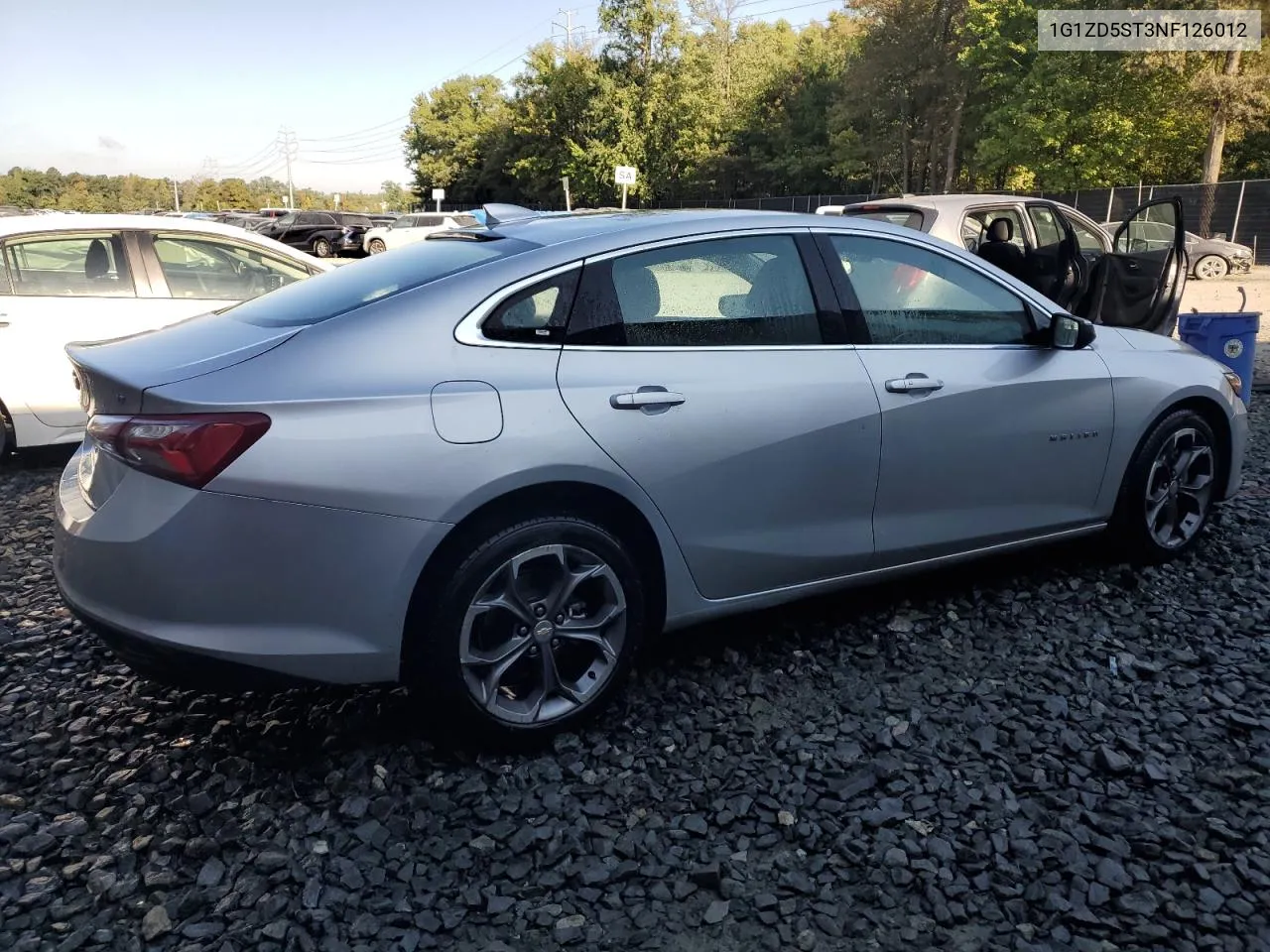 2022 Chevrolet Malibu Lt VIN: 1G1ZD5ST3NF126012 Lot: 74773524