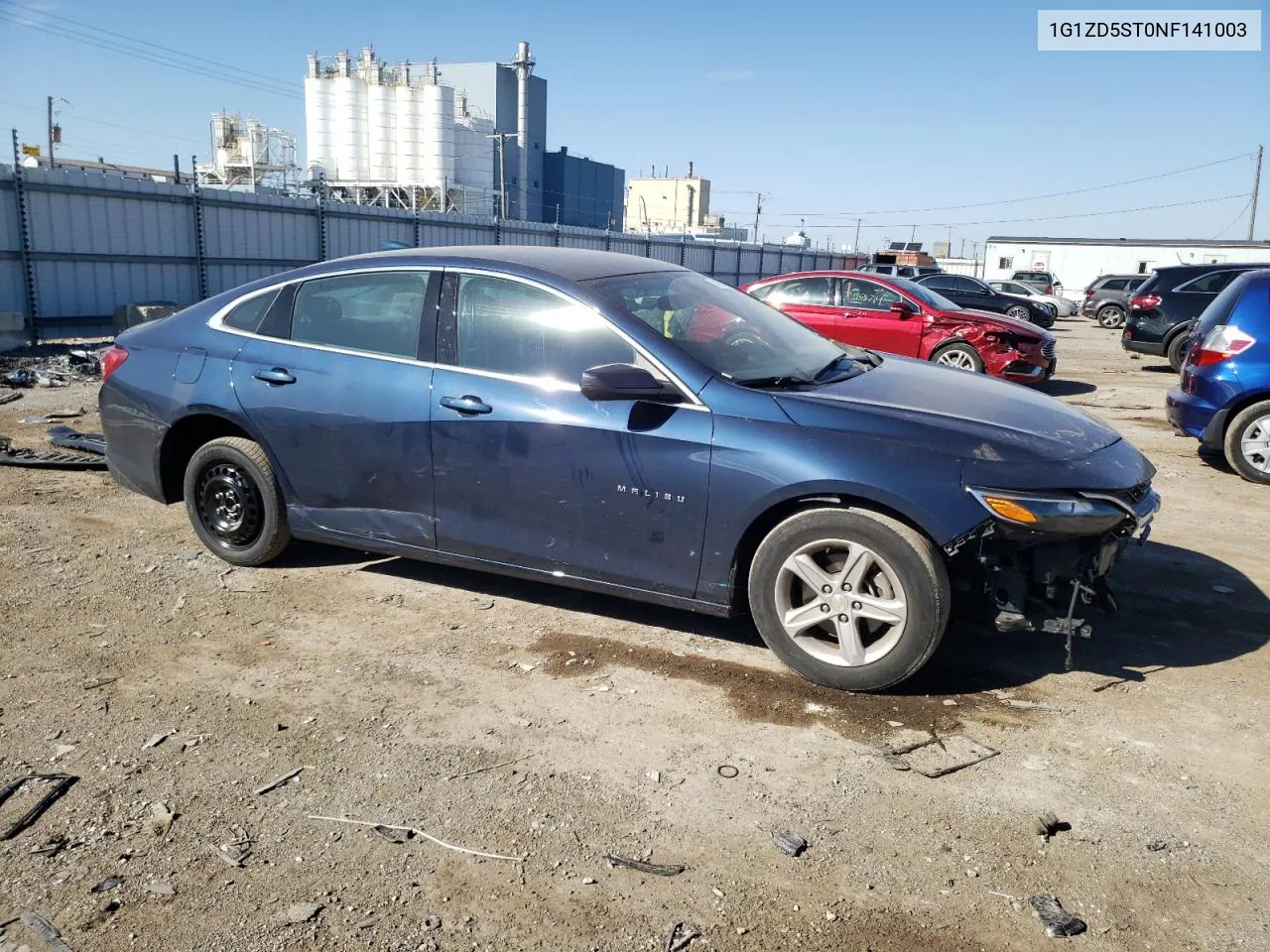 2022 Chevrolet Malibu Lt VIN: 1G1ZD5ST0NF141003 Lot: 74906014