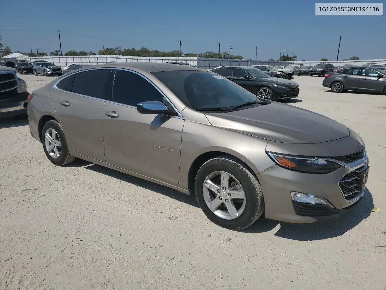 2022 Chevrolet Malibu Lt VIN: 1G1ZD5ST3NF194116 Lot: 75360144