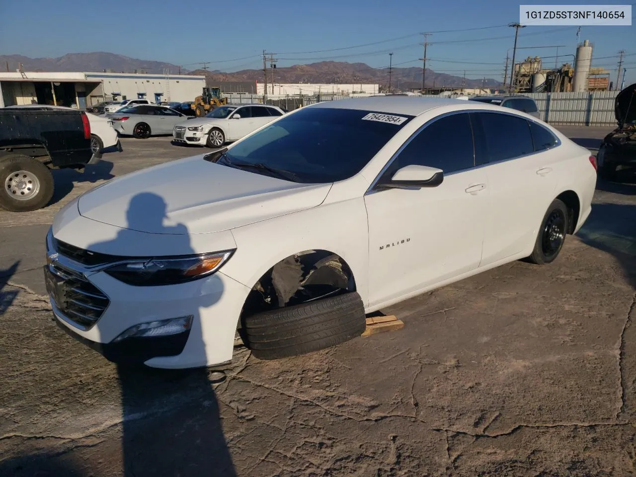 2022 Chevrolet Malibu Lt VIN: 1G1ZD5ST3NF140654 Lot: 75427954