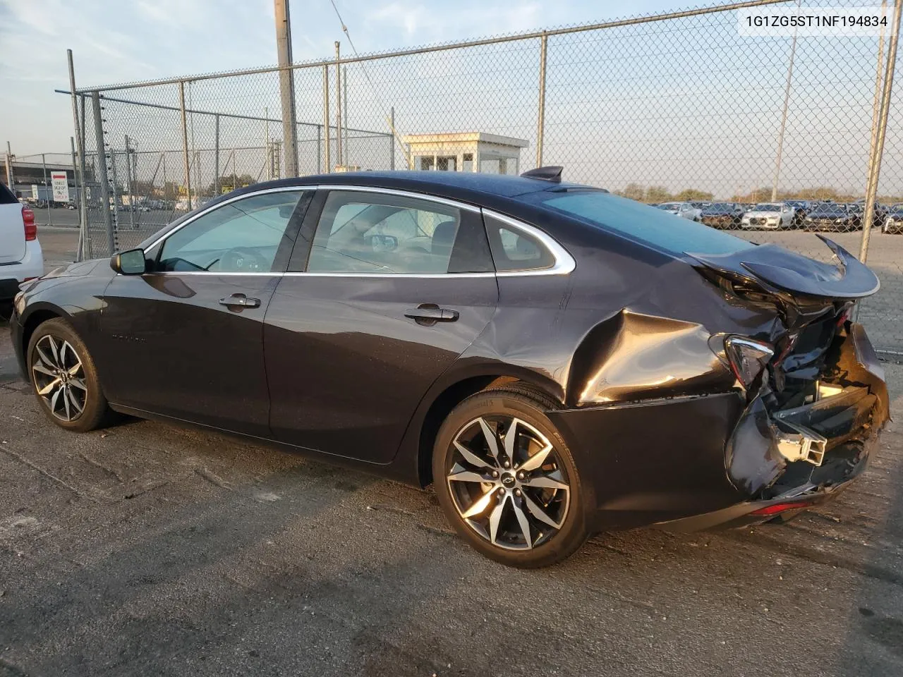 2022 Chevrolet Malibu Rs VIN: 1G1ZG5ST1NF194834 Lot: 75747634