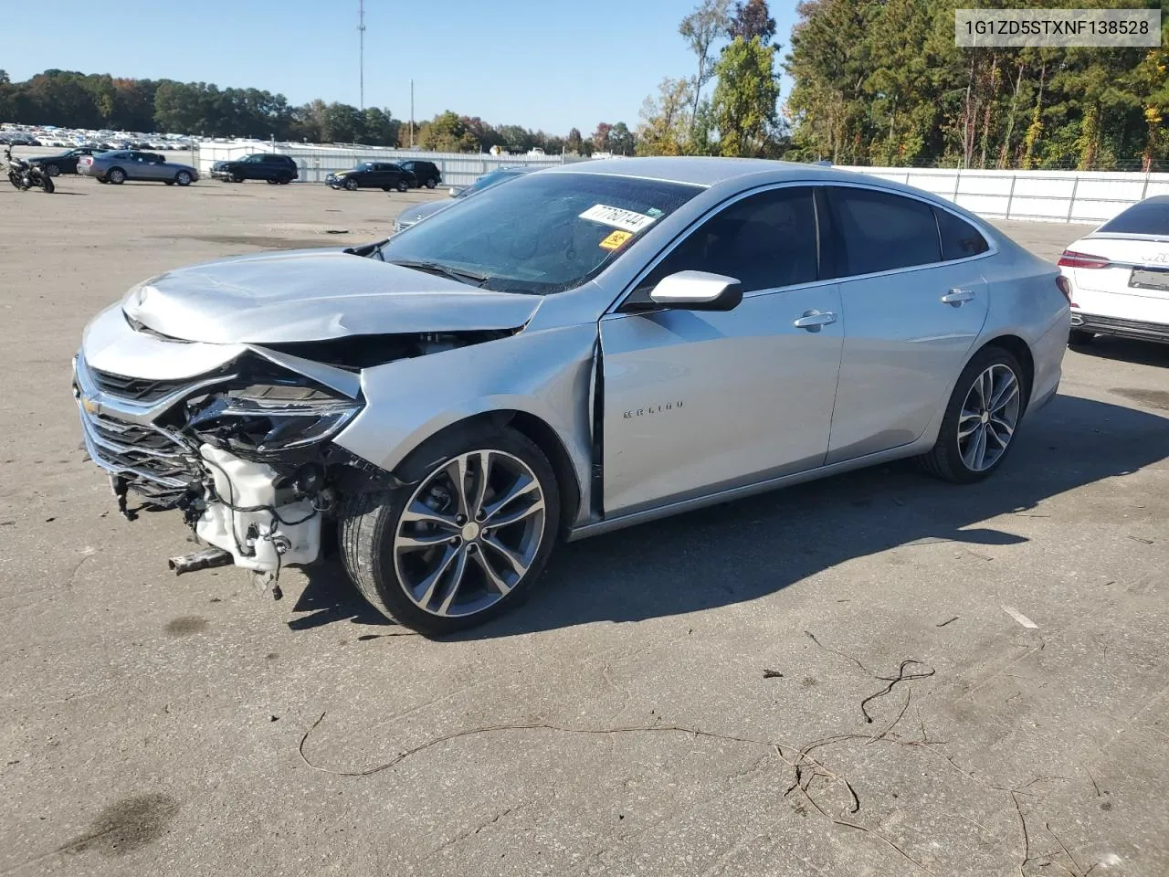 2022 Chevrolet Malibu Lt VIN: 1G1ZD5STXNF138528 Lot: 77760144