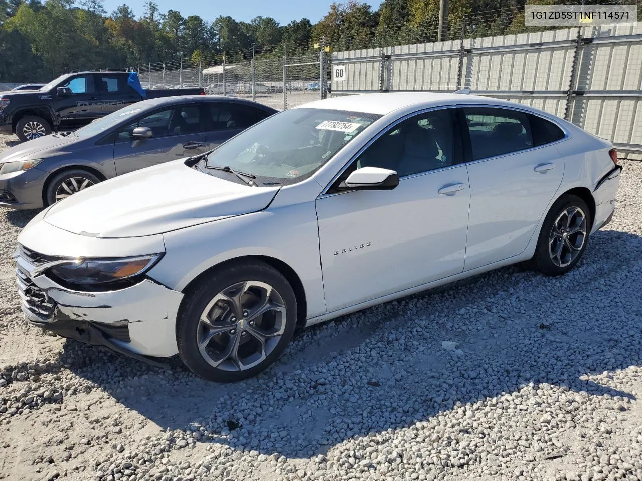 2022 Chevrolet Malibu Lt VIN: 1G1ZD5ST1NF114571 Lot: 77793754