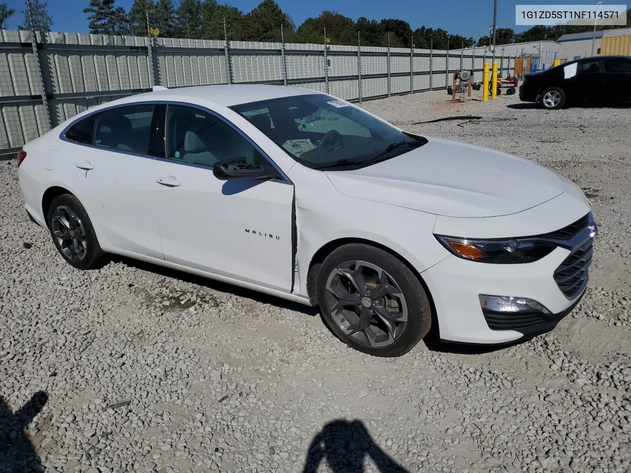 2022 Chevrolet Malibu Lt VIN: 1G1ZD5ST1NF114571 Lot: 77793754