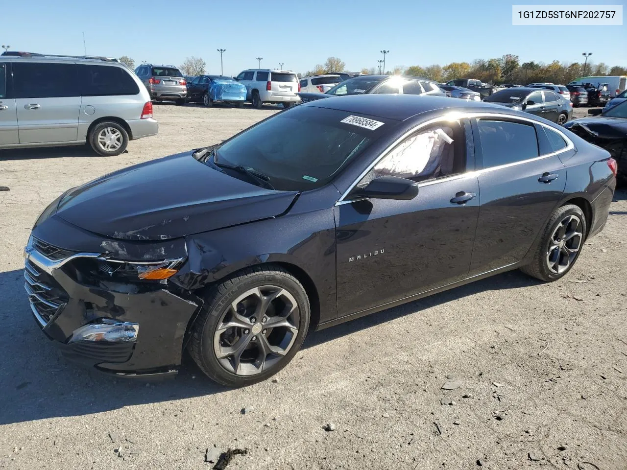 2022 Chevrolet Malibu Lt VIN: 1G1ZD5ST6NF202757 Lot: 78968584