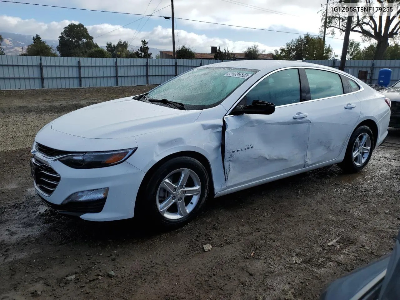 2022 Chevrolet Malibu Lt VIN: 1G1ZD5ST8NF179255 Lot: 80503534