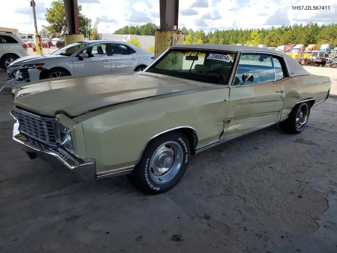 1972 Chevrolet Monte Carl VIN: 1H57J2L567411 Lot: 72465014