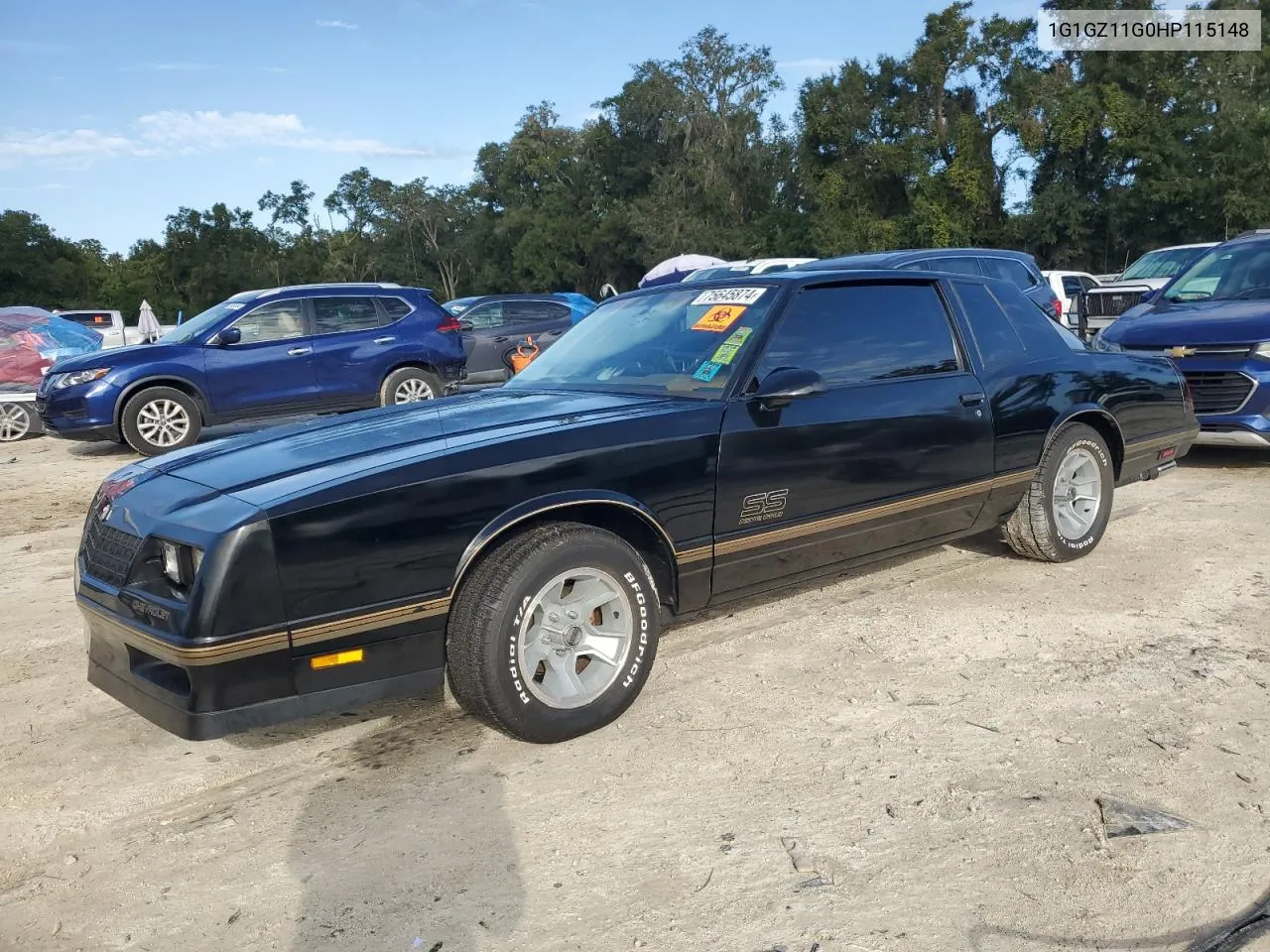 1987 Chevrolet Monte Carlo VIN: 1G1GZ11G0HP115148 Lot: 75645874