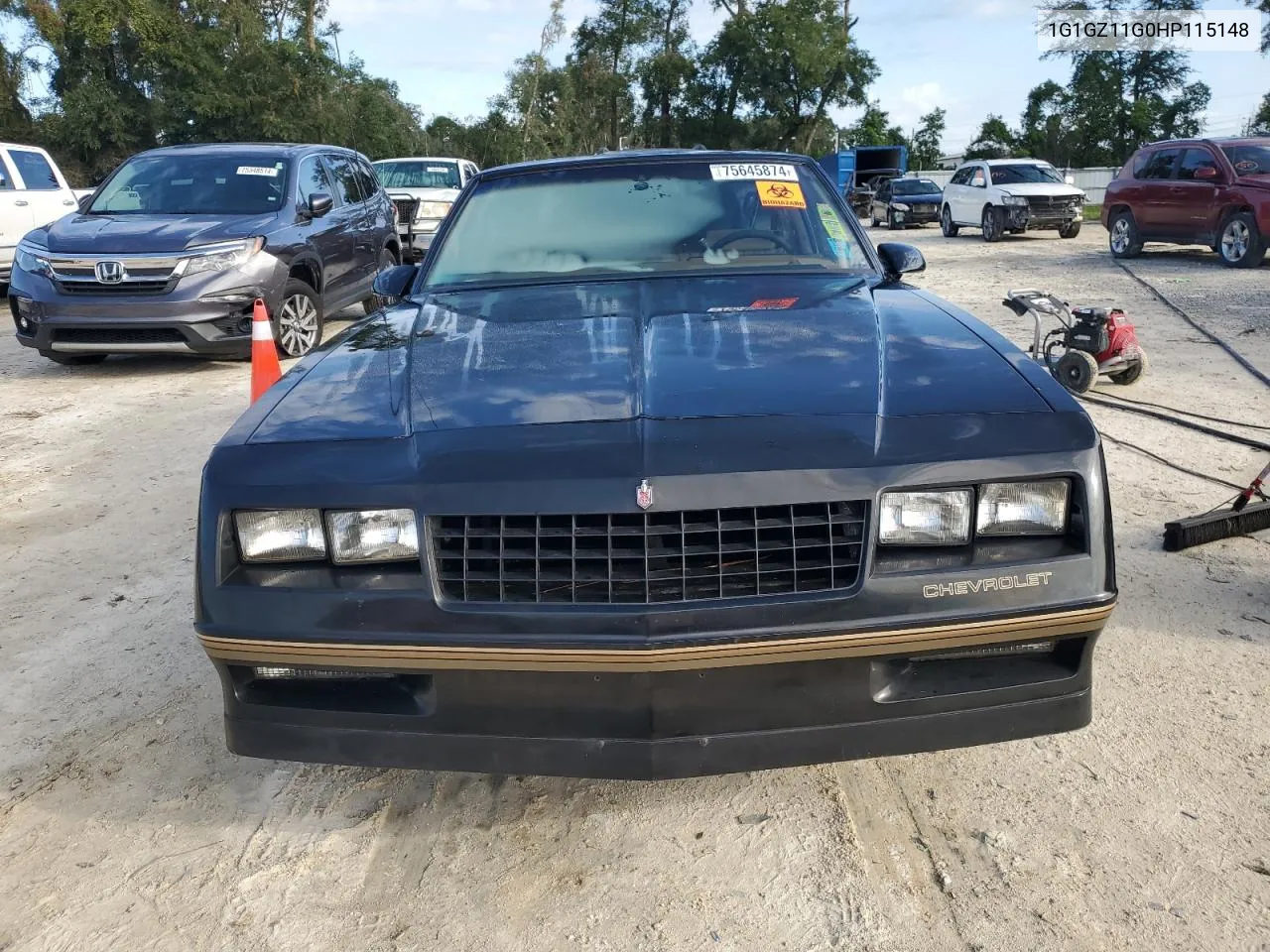 1987 Chevrolet Monte Carlo VIN: 1G1GZ11G0HP115148 Lot: 75645874