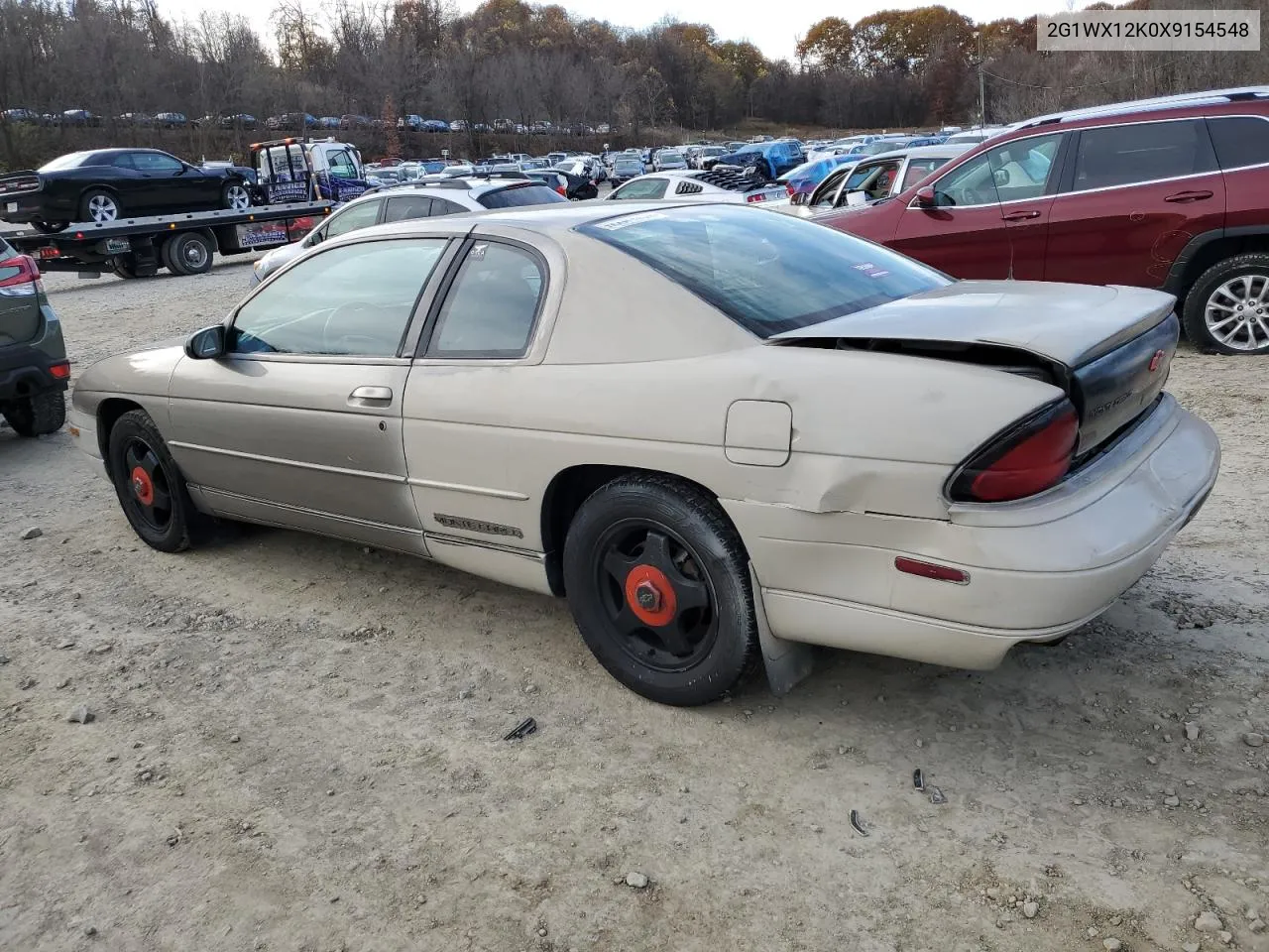 1999 Chevrolet Monte Carlo Z34 VIN: 2G1WX12K0X9154548 Lot: 79179124