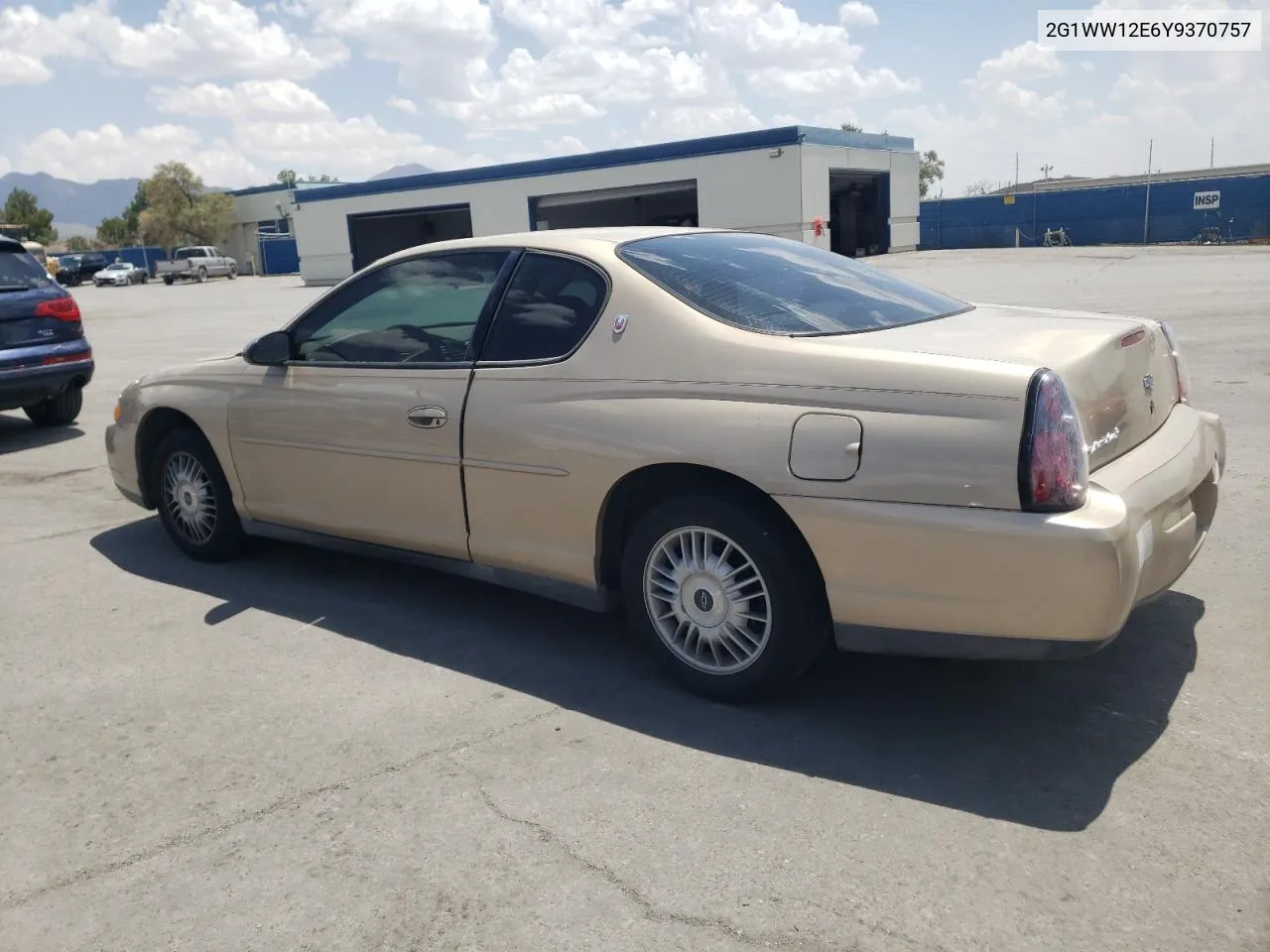 2000 Chevrolet Monte Carlo Ls VIN: 2G1WW12E6Y9370757 Lot: 66209544