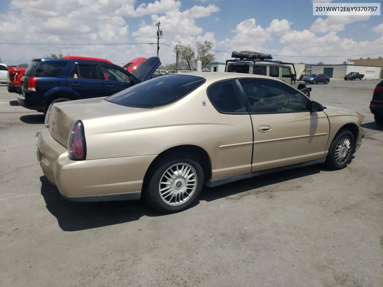 2000 Chevrolet Monte Carlo Ls VIN: 2G1WW12E6Y9370757 Lot: 66209544