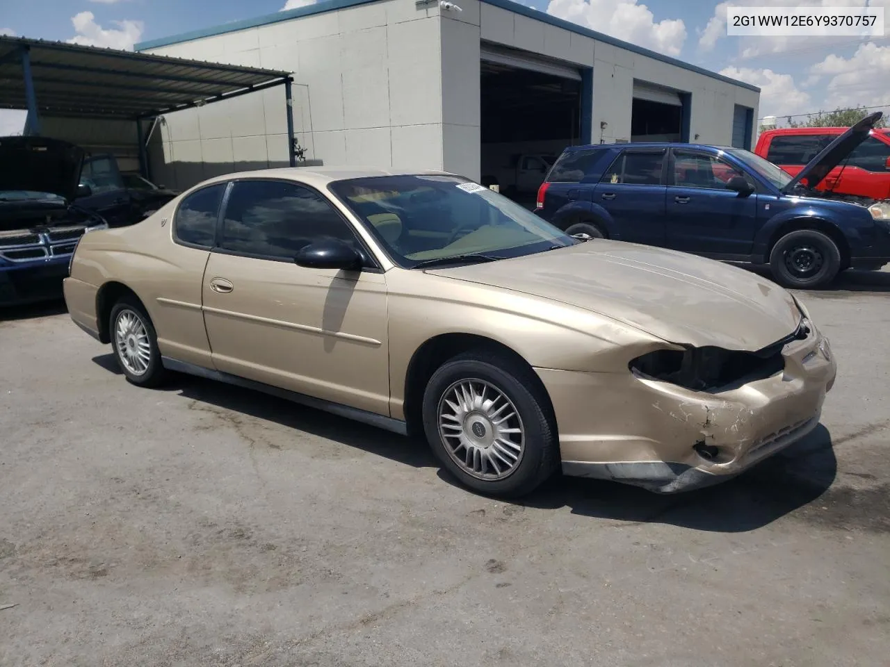 2000 Chevrolet Monte Carlo Ls VIN: 2G1WW12E6Y9370757 Lot: 66209544