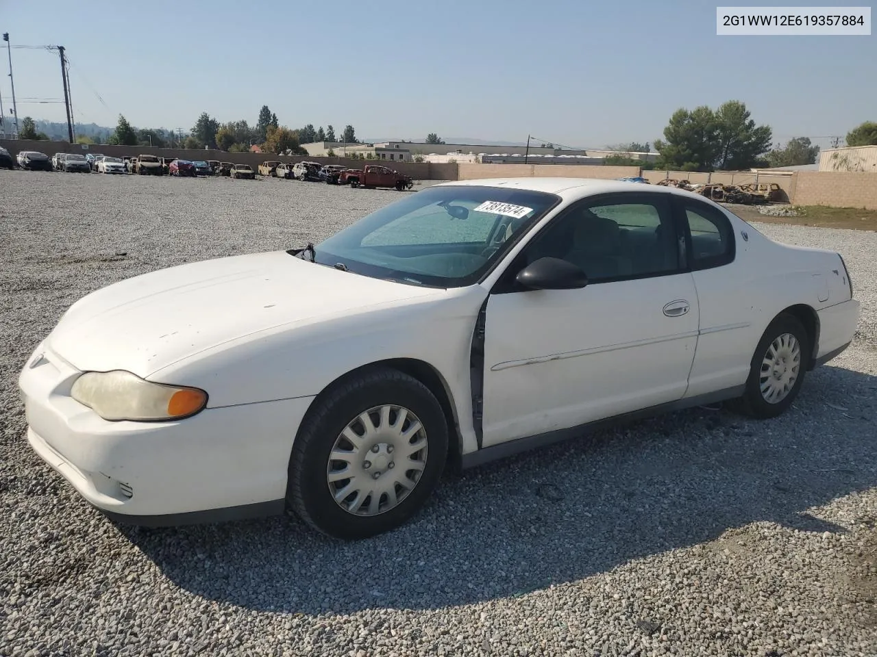 2001 Chevrolet Monte Carlo Ls VIN: 2G1WW12E619357884 Lot: 73813574