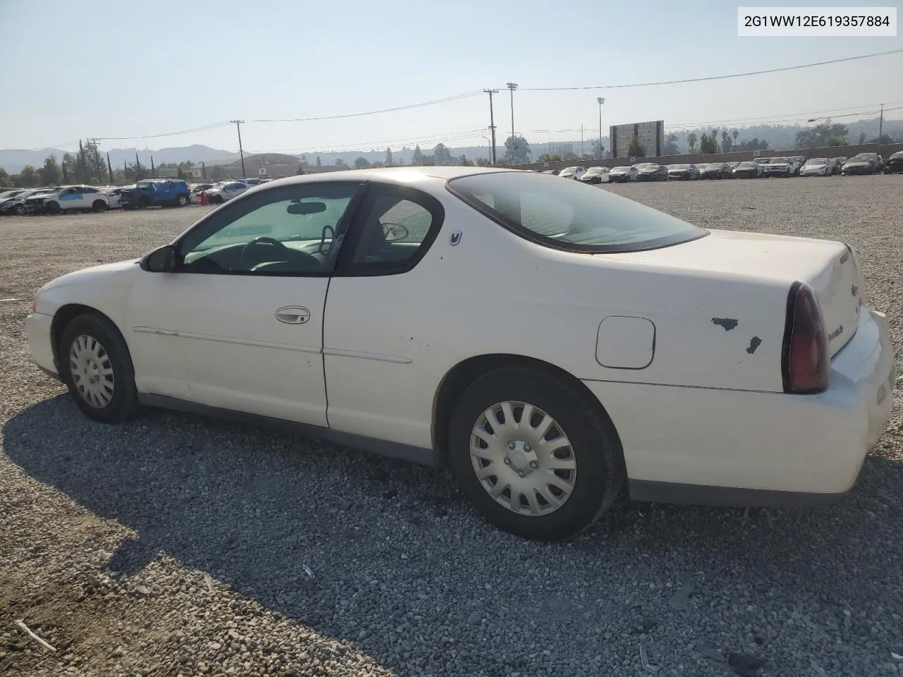 2001 Chevrolet Monte Carlo Ls VIN: 2G1WW12E619357884 Lot: 73813574