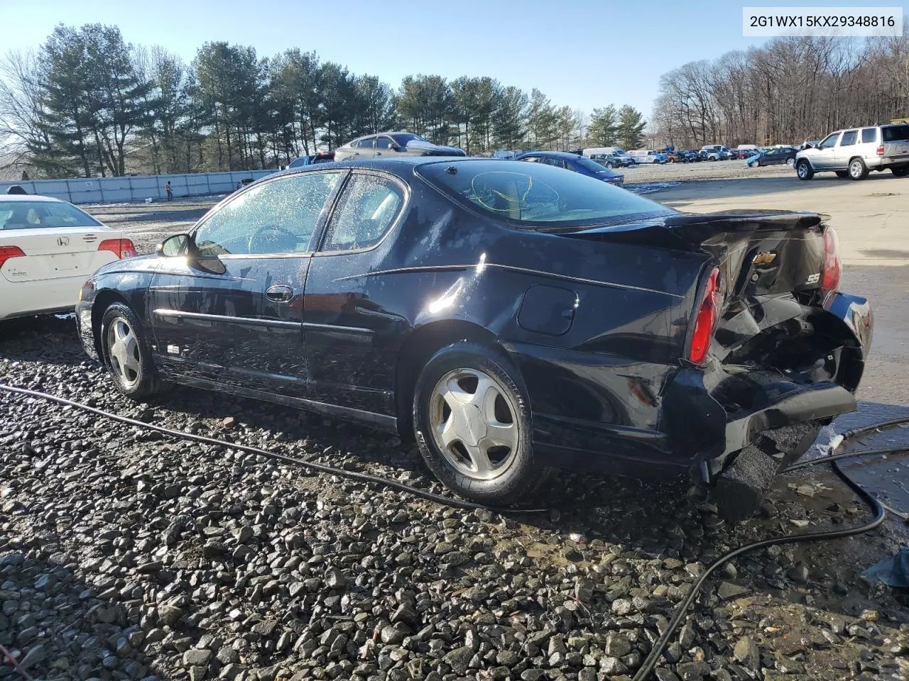 2002 Chevrolet Monte Carlo Ss VIN: 2G1WX15KX29348816 Lot: 43411714