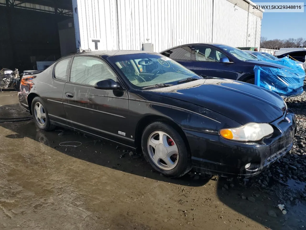 2002 Chevrolet Monte Carlo Ss VIN: 2G1WX15KX29348816 Lot: 43411714