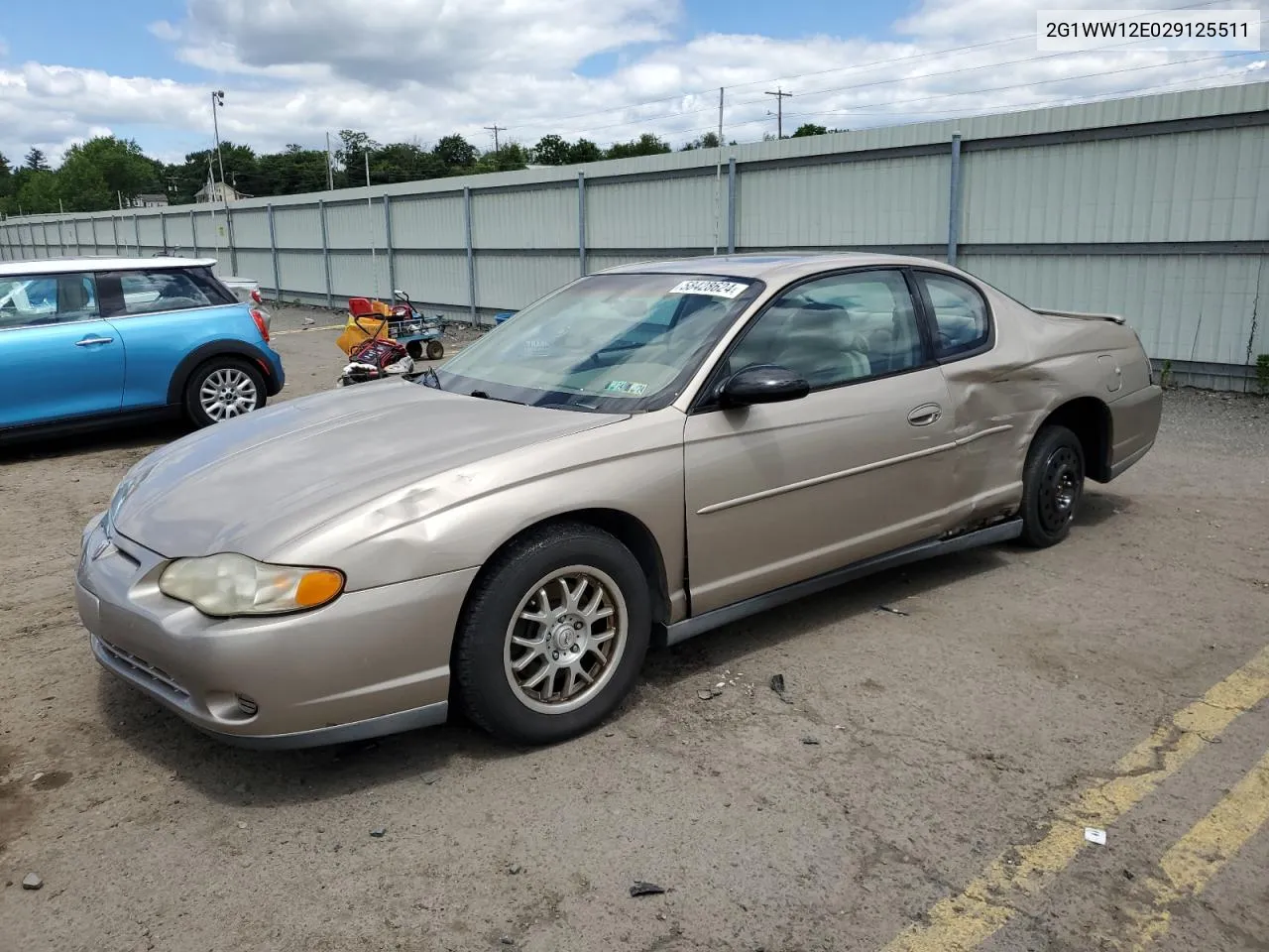 2002 Chevrolet Monte Carlo Ls VIN: 2G1WW12E029125511 Lot: 58428624