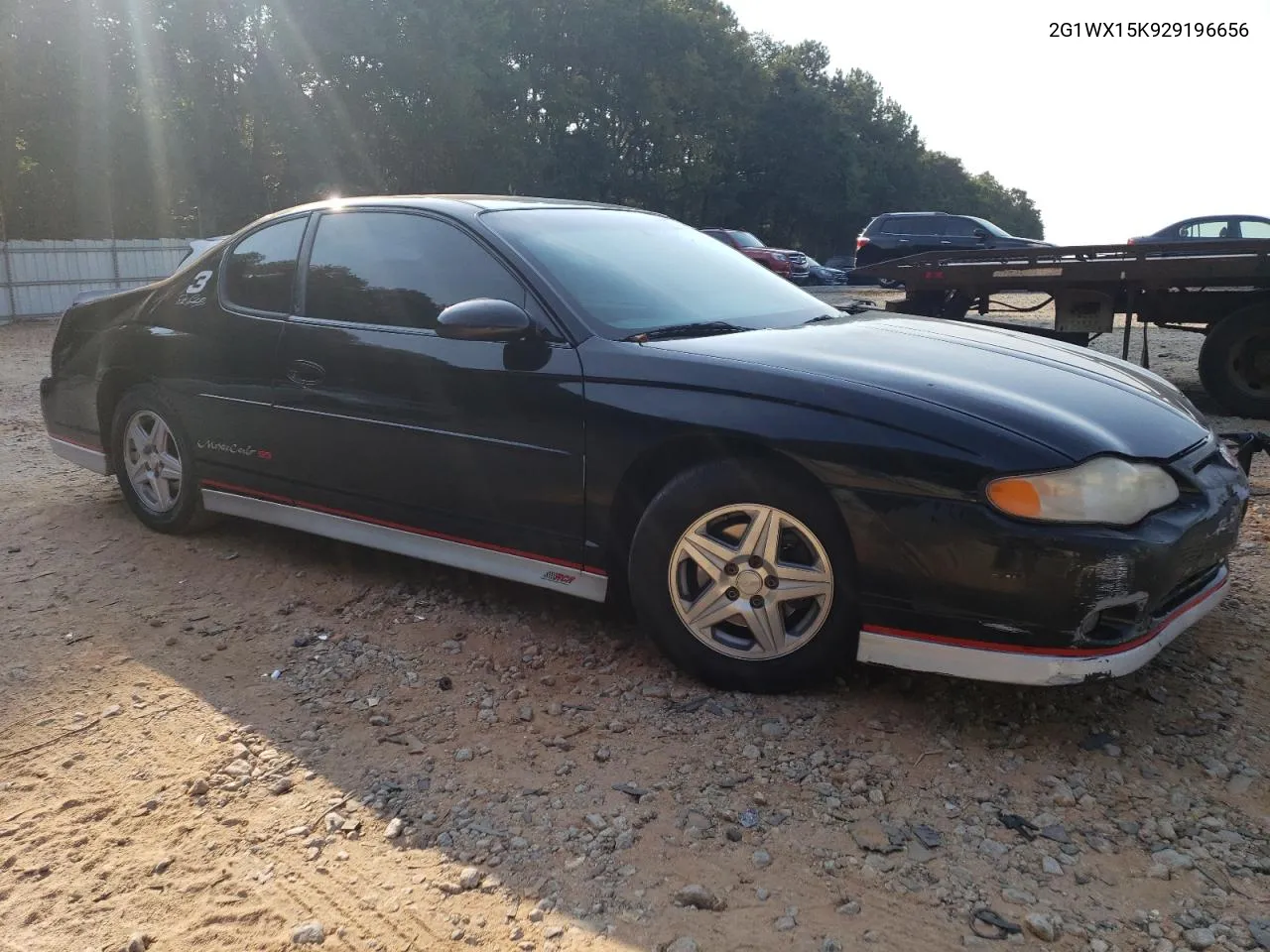 2002 Chevrolet Monte Carlo Ss VIN: 2G1WX15K929196656 Lot: 72926674