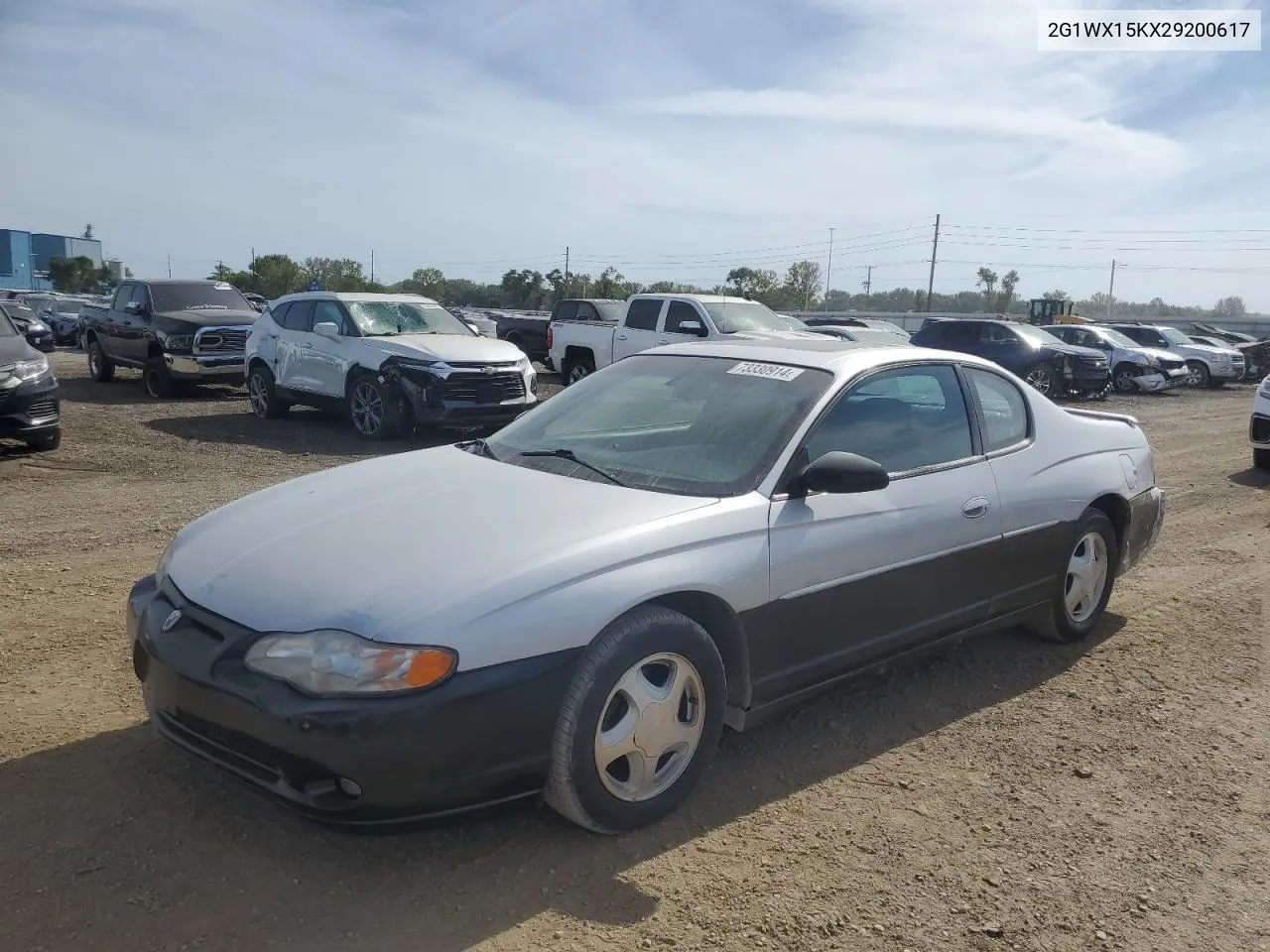 2002 Chevrolet Monte Carlo Ss VIN: 2G1WX15KX29200617 Lot: 73330914