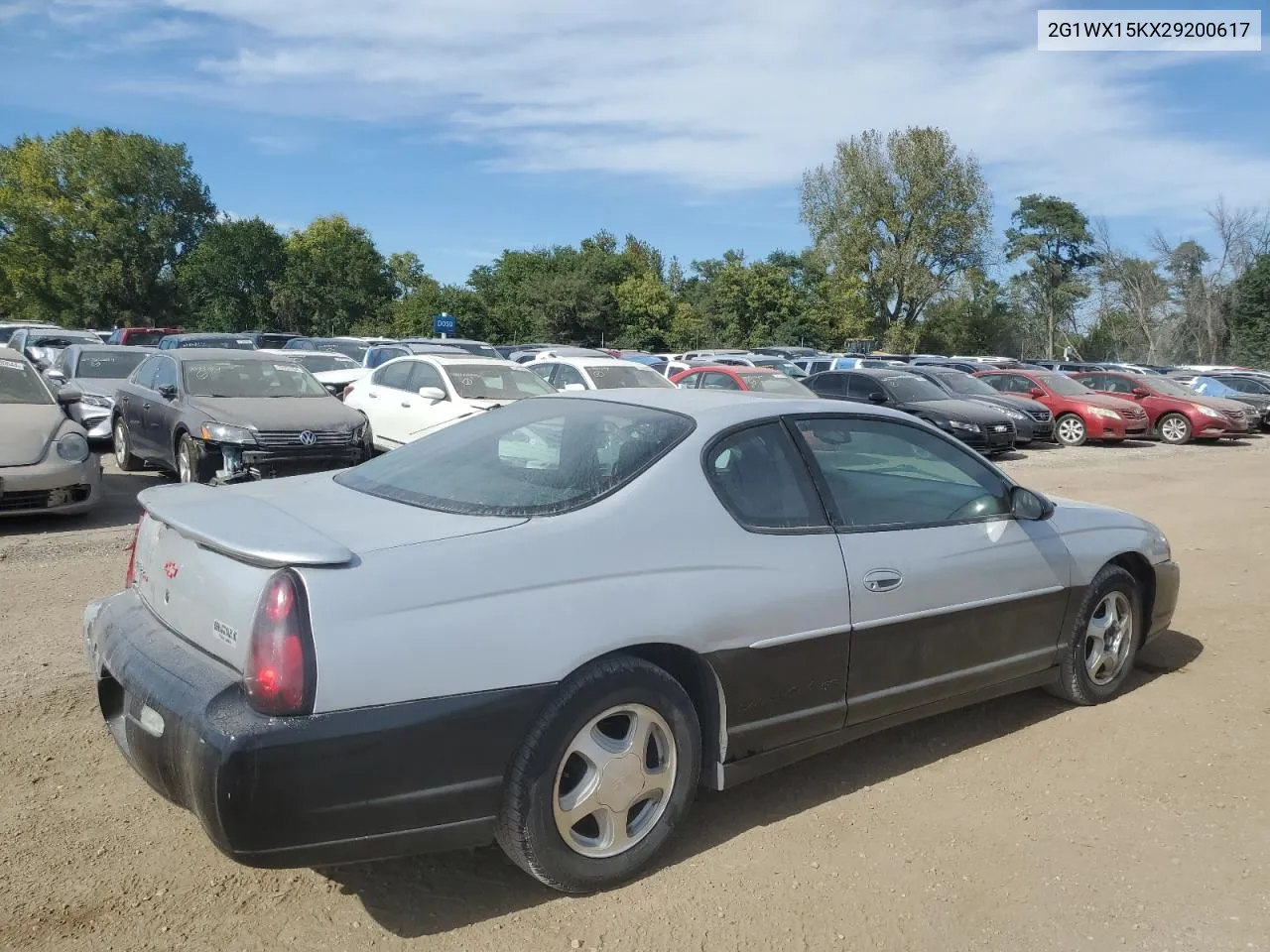 2002 Chevrolet Monte Carlo Ss VIN: 2G1WX15KX29200617 Lot: 73330914