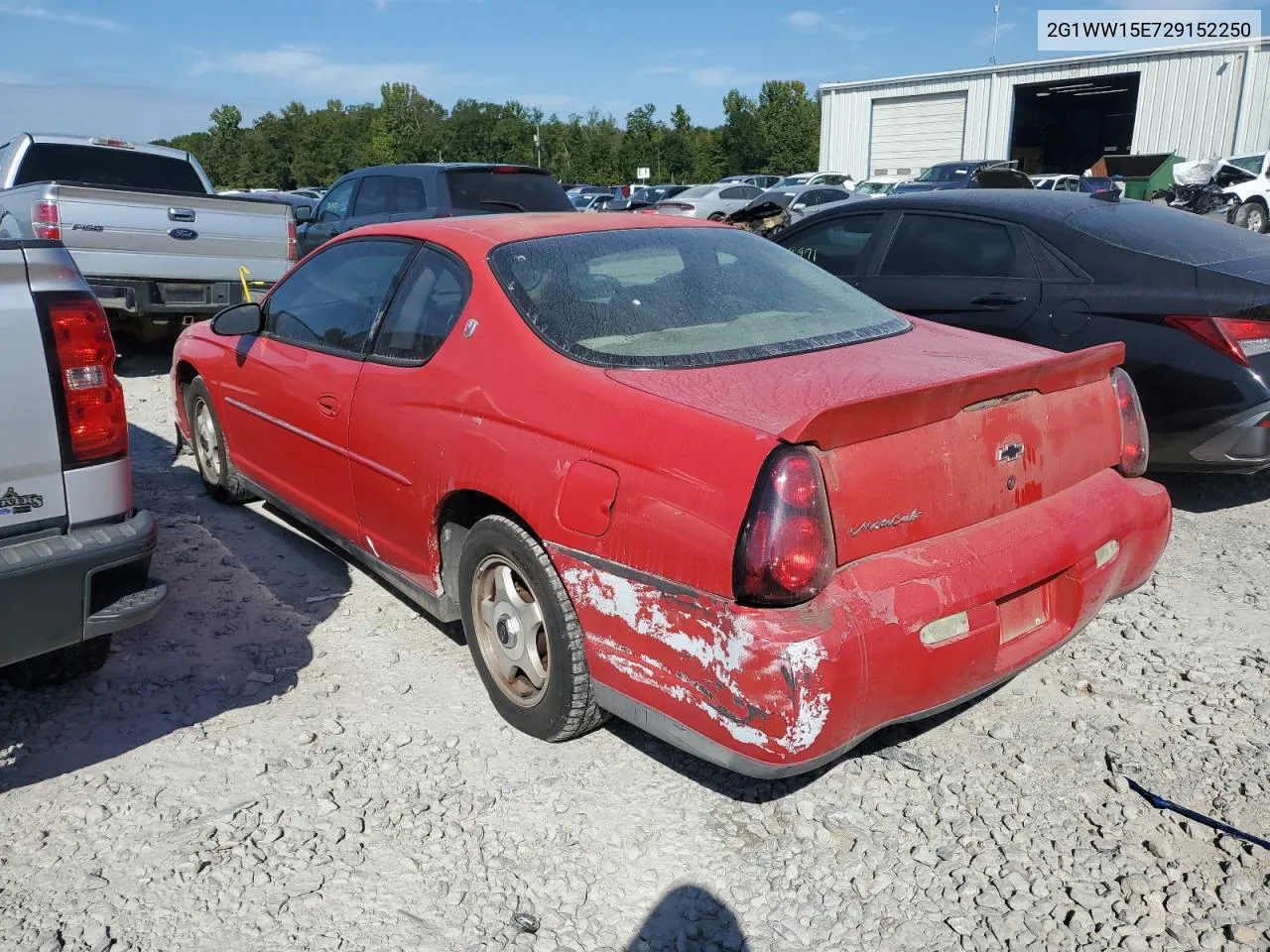 2002 Chevrolet Monte Carlo Ls VIN: 2G1WW15E729152250 Lot: 73939824