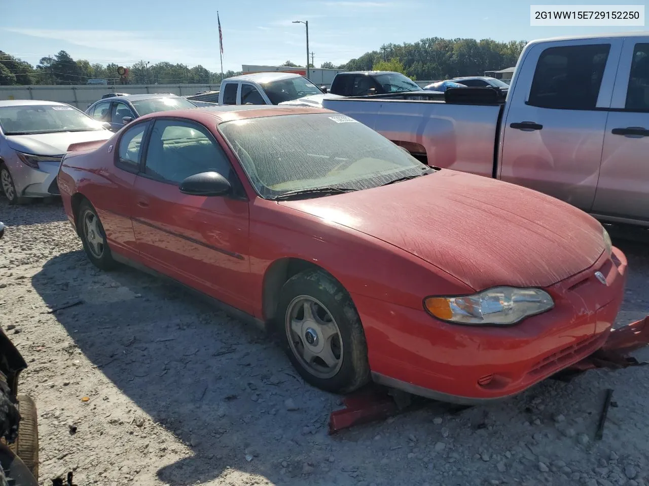 2002 Chevrolet Monte Carlo Ls VIN: 2G1WW15E729152250 Lot: 73939824