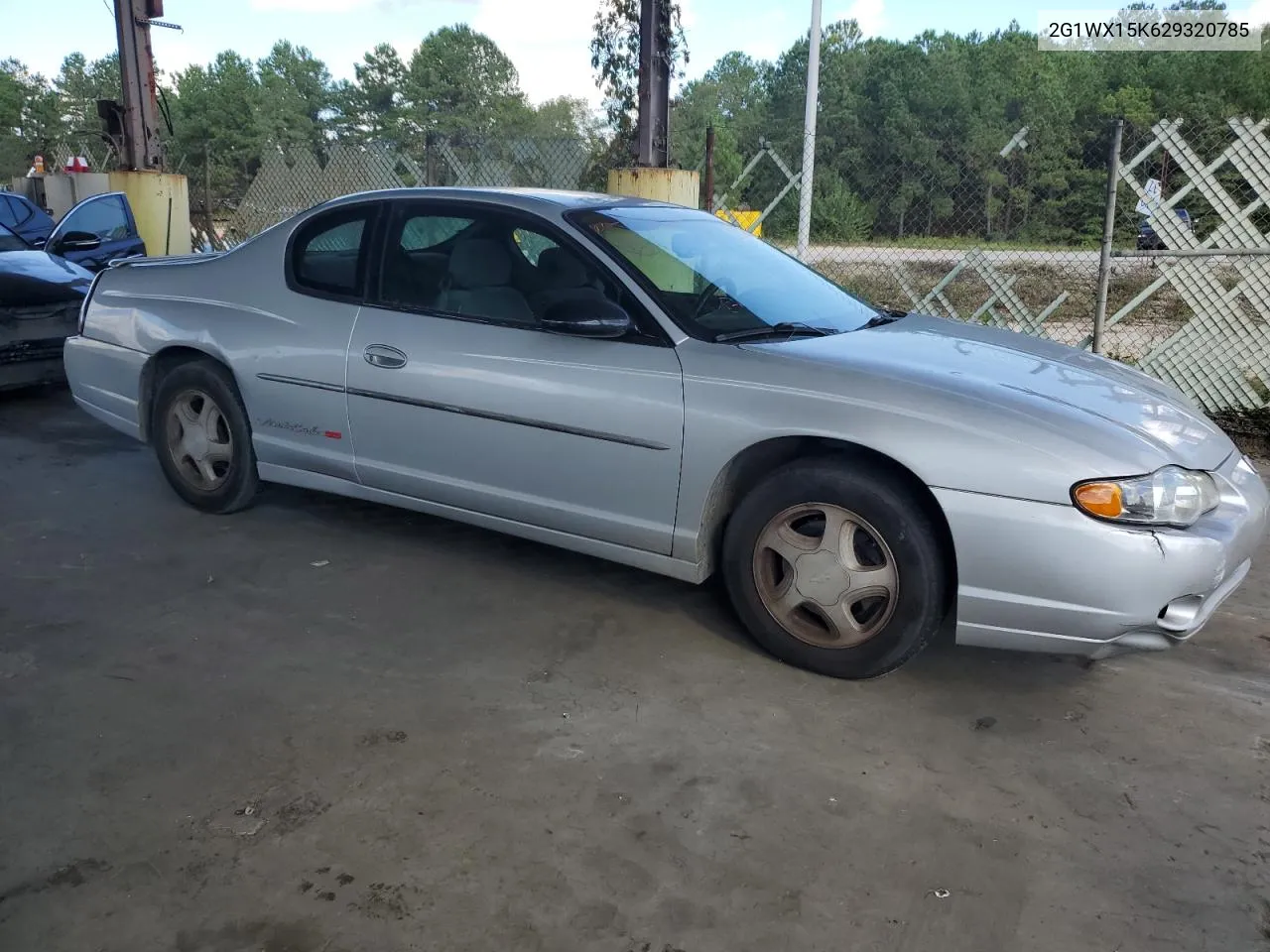 2002 Chevrolet Monte Carlo Ss VIN: 2G1WX15K629320785 Lot: 74295014