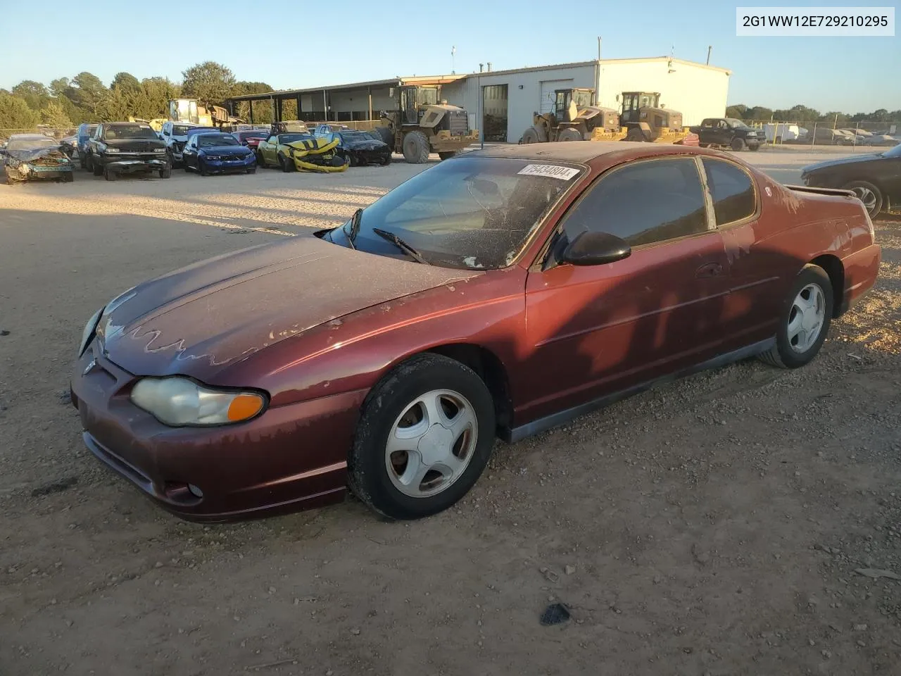 2002 Chevrolet Monte Carlo Ls VIN: 2G1WW12E729210295 Lot: 75434804