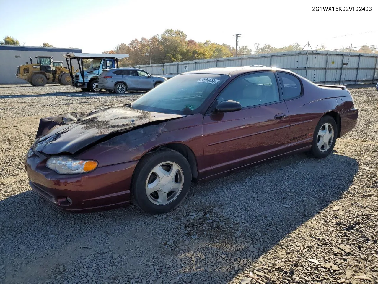 2002 Chevrolet Monte Carlo Ss VIN: 2G1WX15K929192493 Lot: 76564434