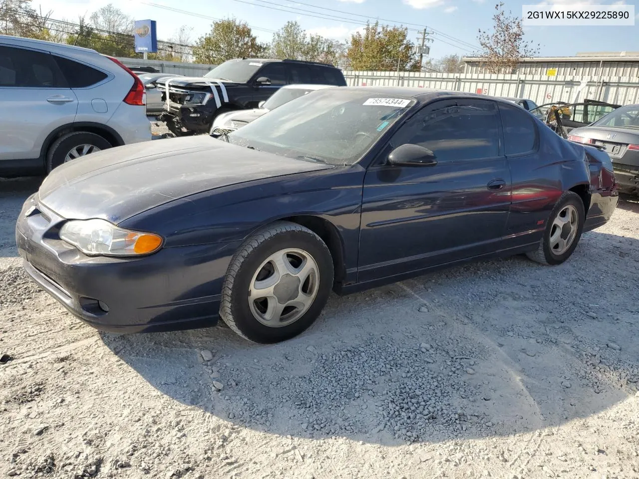 2002 Chevrolet Monte Carlo Ss VIN: 2G1WX15KX29225890 Lot: 78574344