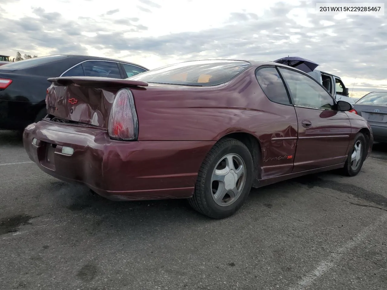 2002 Chevrolet Monte Carlo Ss VIN: 2G1WX15K229285467 Lot: 81505953