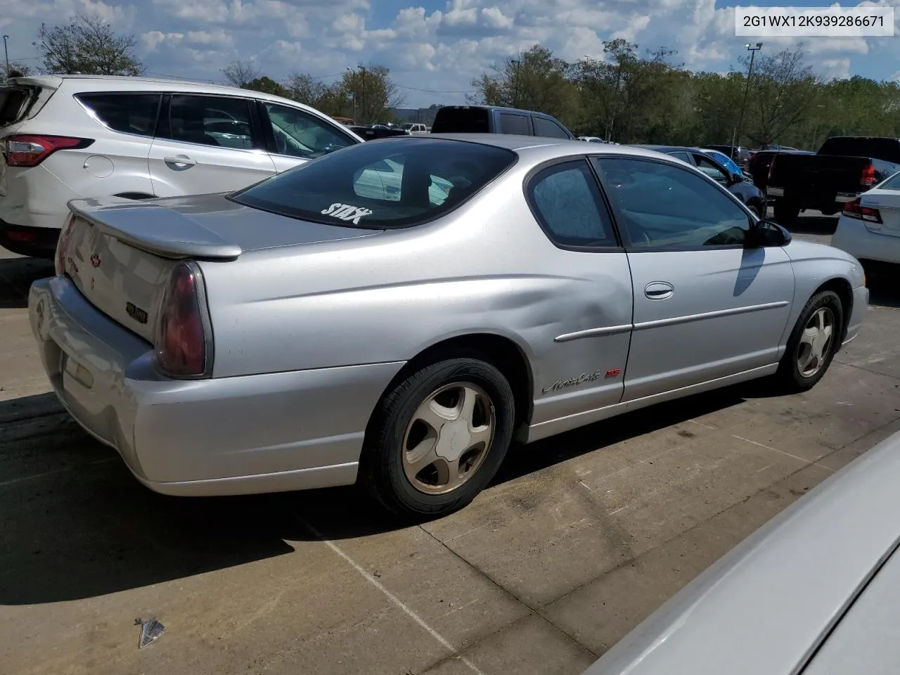 2003 Chevrolet Monte Carlo Ss VIN: 2G1WX12K939286671 Lot: 69043224