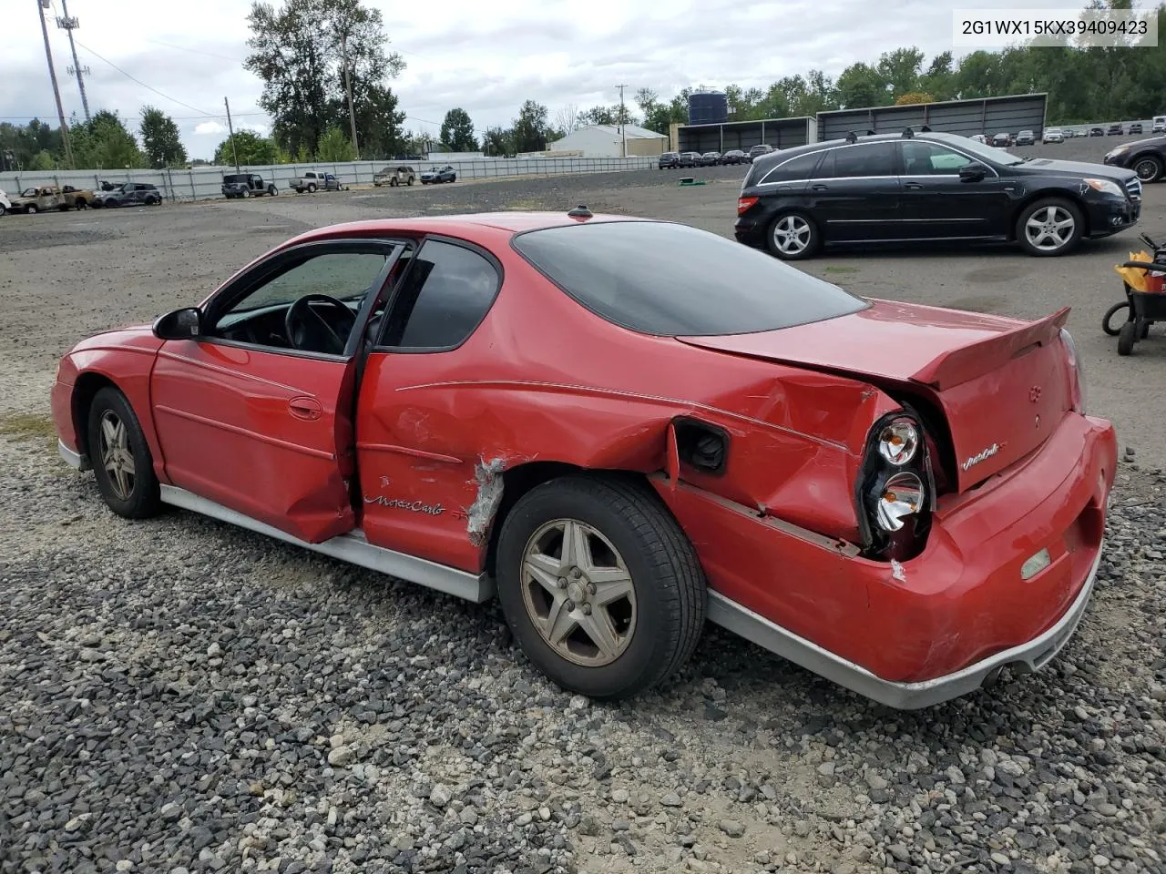 2003 Chevrolet Monte Carlo Ss VIN: 2G1WX15KX39409423 Lot: 71463824