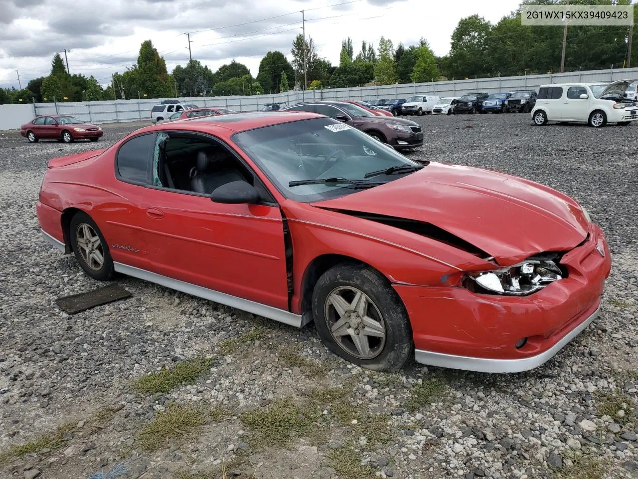 2003 Chevrolet Monte Carlo Ss VIN: 2G1WX15KX39409423 Lot: 71463824