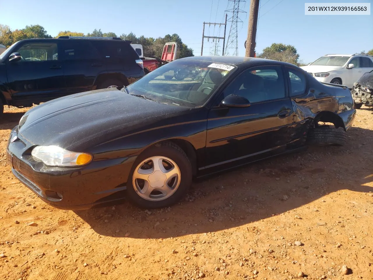 2003 Chevrolet Monte Carlo Ss VIN: 2G1WX12K939166563 Lot: 77012714