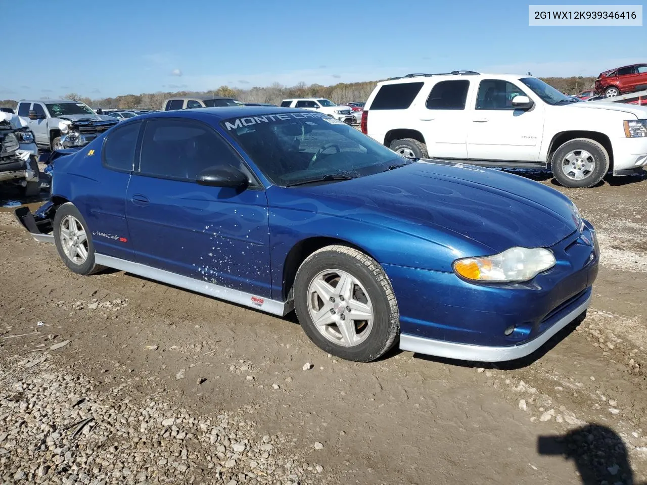 2003 Chevrolet Monte Carlo Ss VIN: 2G1WX12K939346416 Lot: 79191894