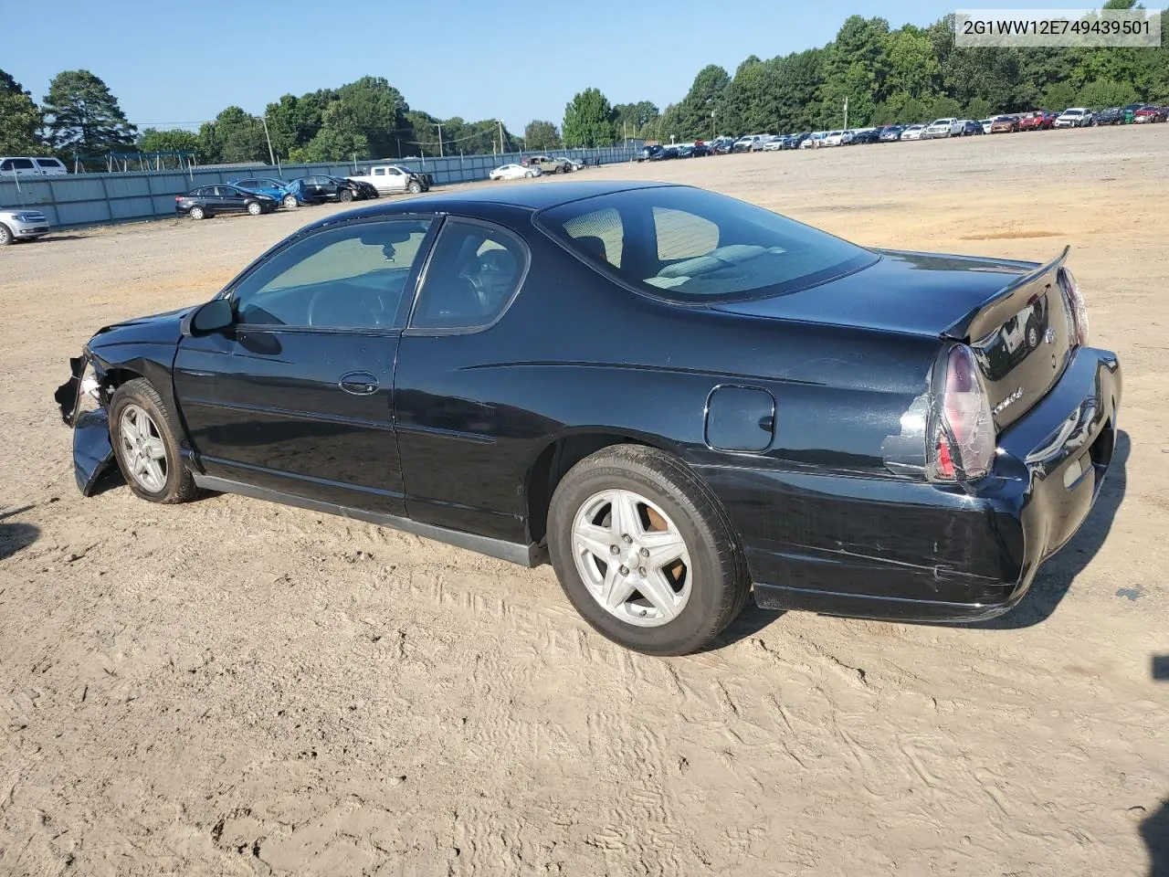 2004 Chevrolet Monte Carlo Ls VIN: 2G1WW12E749439501 Lot: 61699194