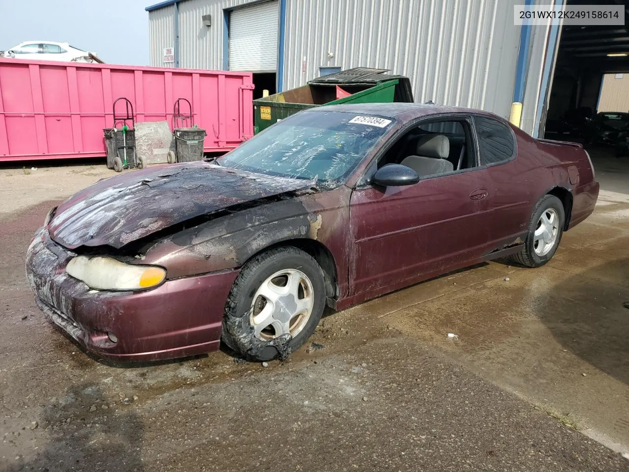 2004 Chevrolet Monte Carlo Ss VIN: 2G1WX12K249158614 Lot: 67570394