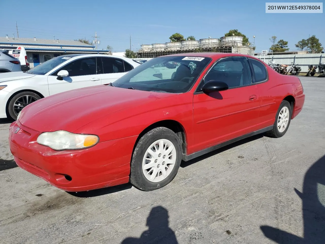 2004 Chevrolet Monte Carlo Ls VIN: 2G1WW12E549378004 Lot: 75869014