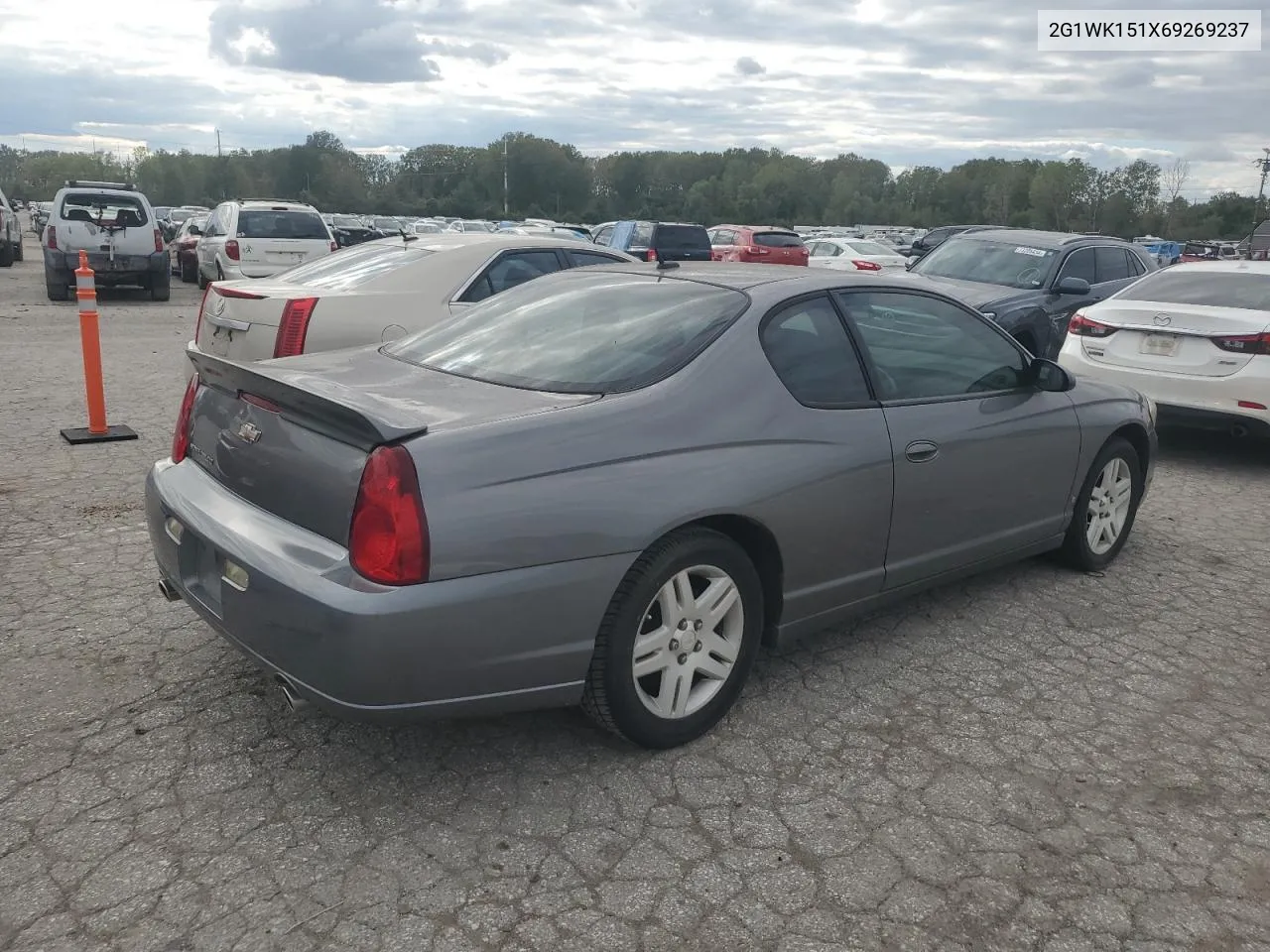 2006 Chevrolet Monte Carlo Lt VIN: 2G1WK151X69269237 Lot: 72879794