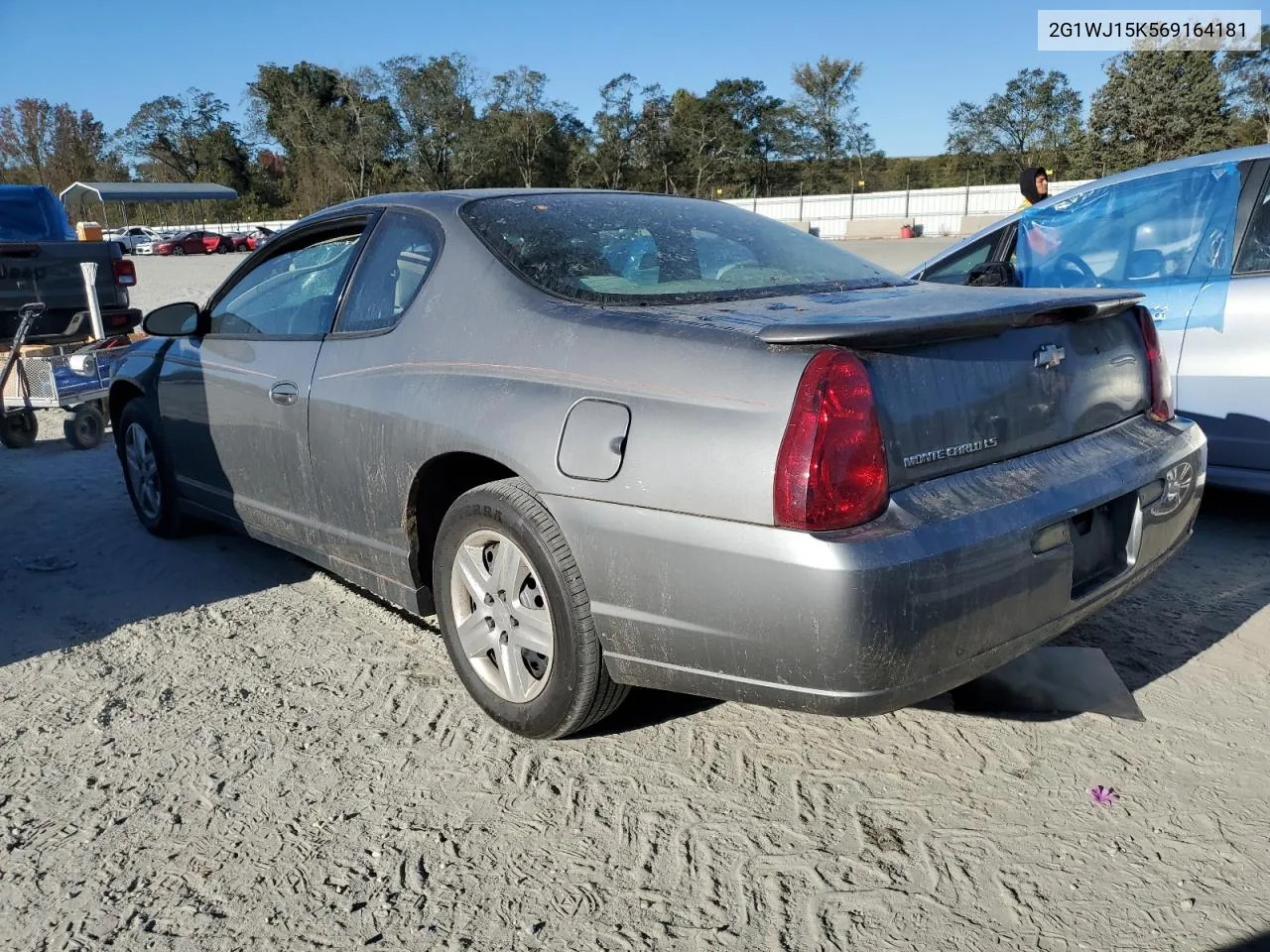 2006 Chevrolet Monte Carlo Ls VIN: 2G1WJ15K569164181 Lot: 76519144